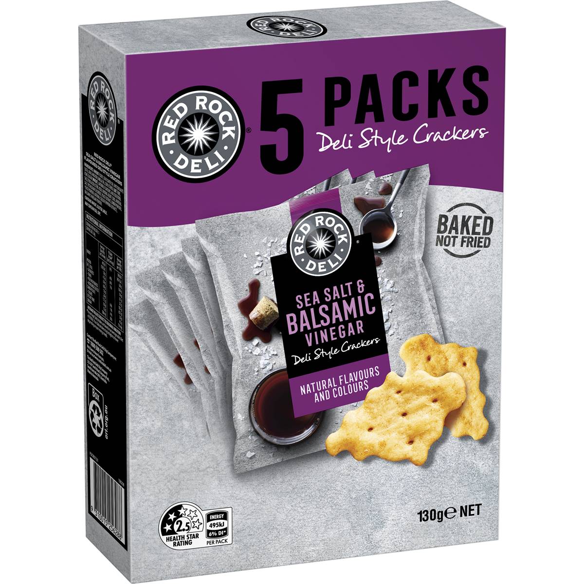 Red Rock Deli Crackers Salt & Vinegar 5 Pack Woolworths