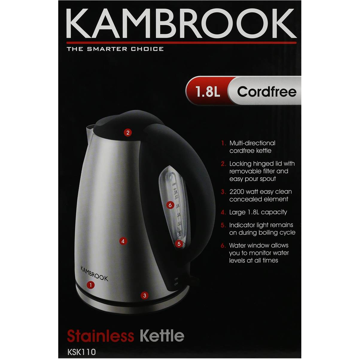 Kambrook Kettle Stainless Steel 1.8l each | Woolworths