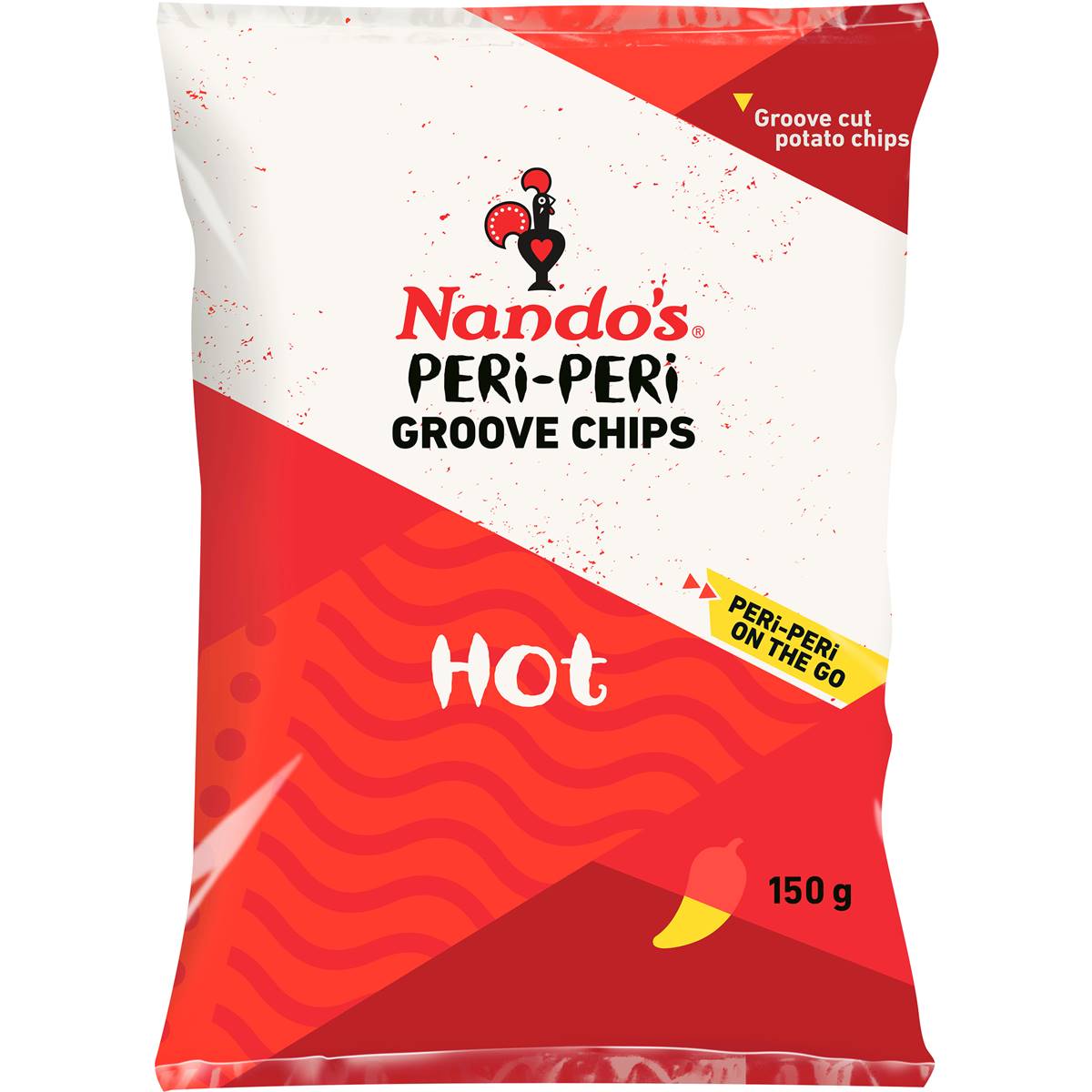 Nando's Peri Peri Grooves Hot Peri Peri Chips 150g Woolworths