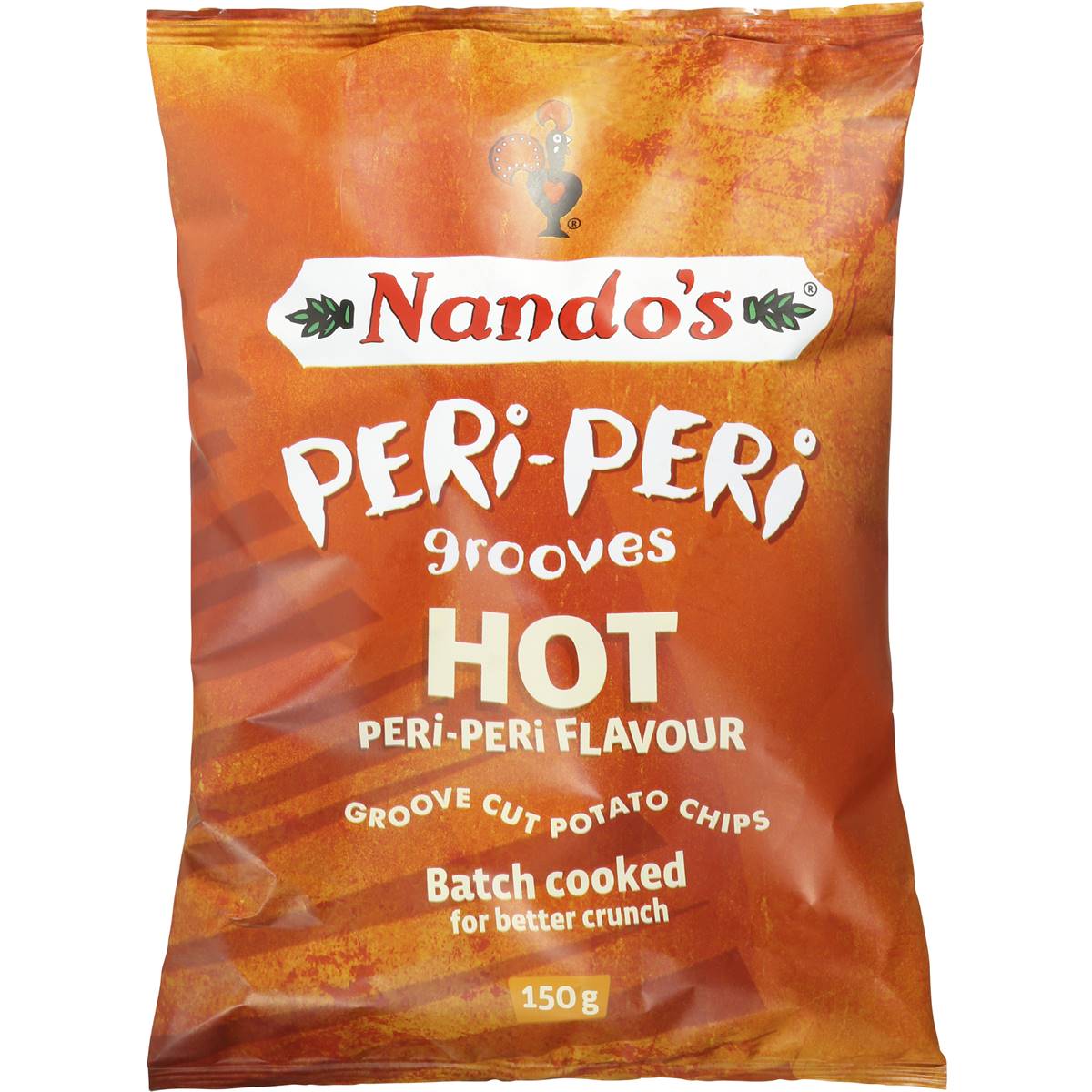 Nando's Peri Peri Grooves Hot Peri Peri Chips 150g Woolworths