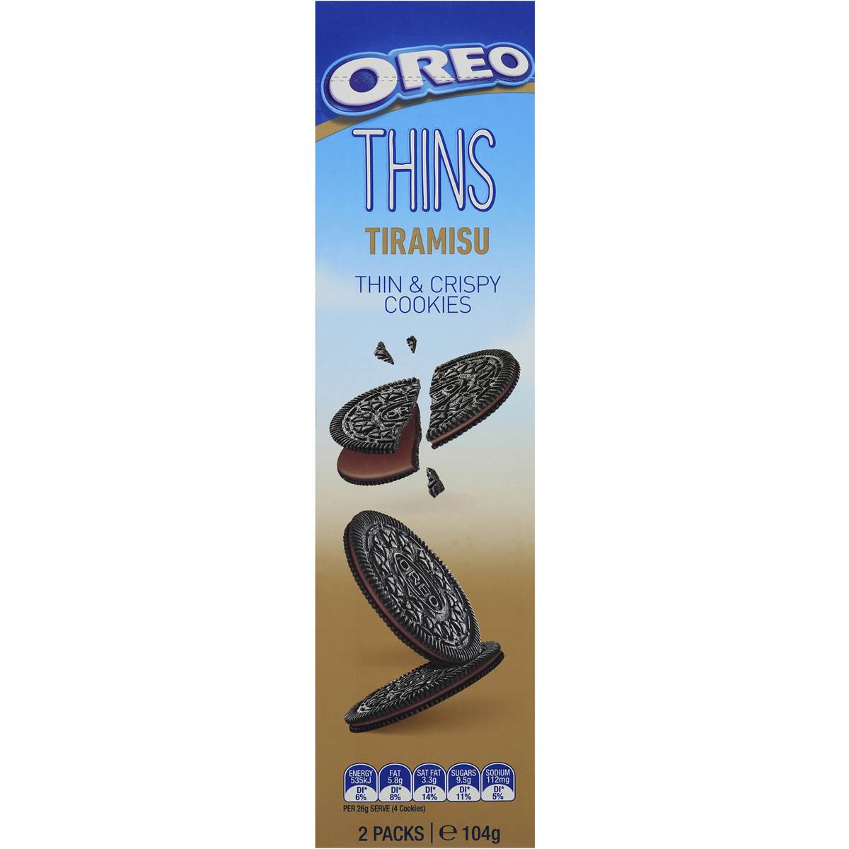 Oreo Thins Tiramisu 104g | Woolworths