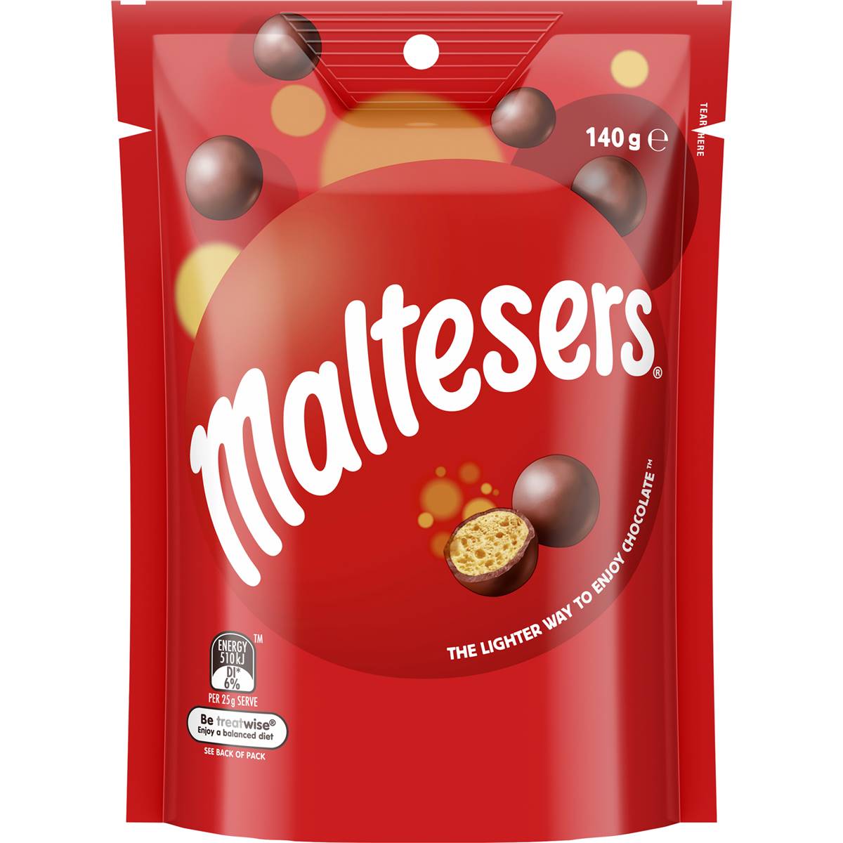 Maltesers Milk Chocolate Snack & Share Bag 140g 