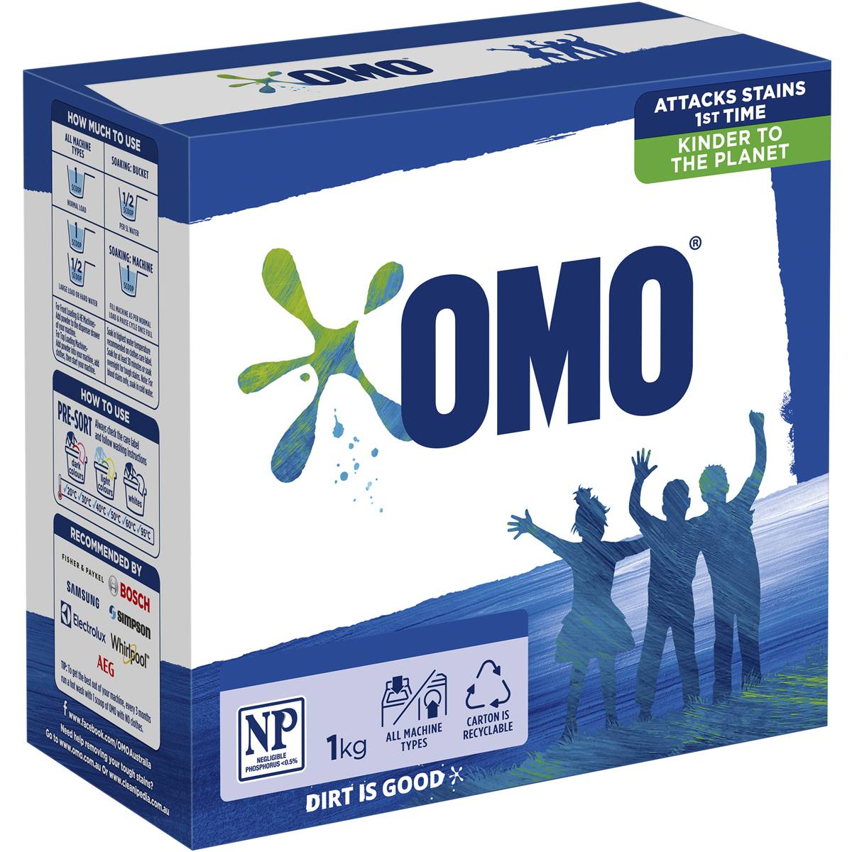 Omo Active Clean Front & Top Loader Laundry Washing Powder 1kg | Woolworths