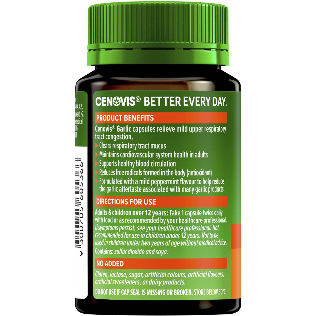 Cenovis Garlic Cold & Immunity Low Odour 150 Capsules Woolworths