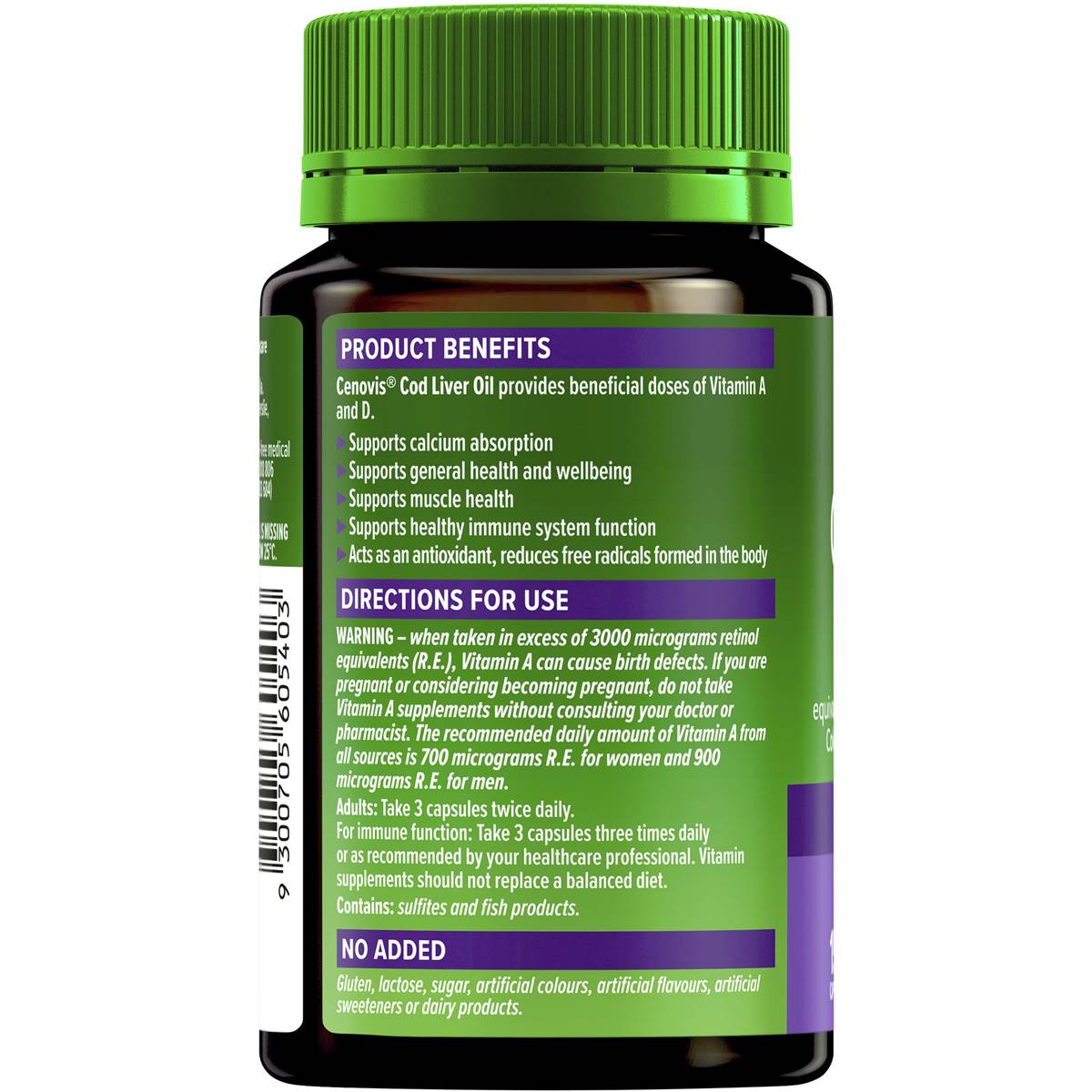 Cenovis Cod Liver Oil Odourless 150 Capsules Woolworths