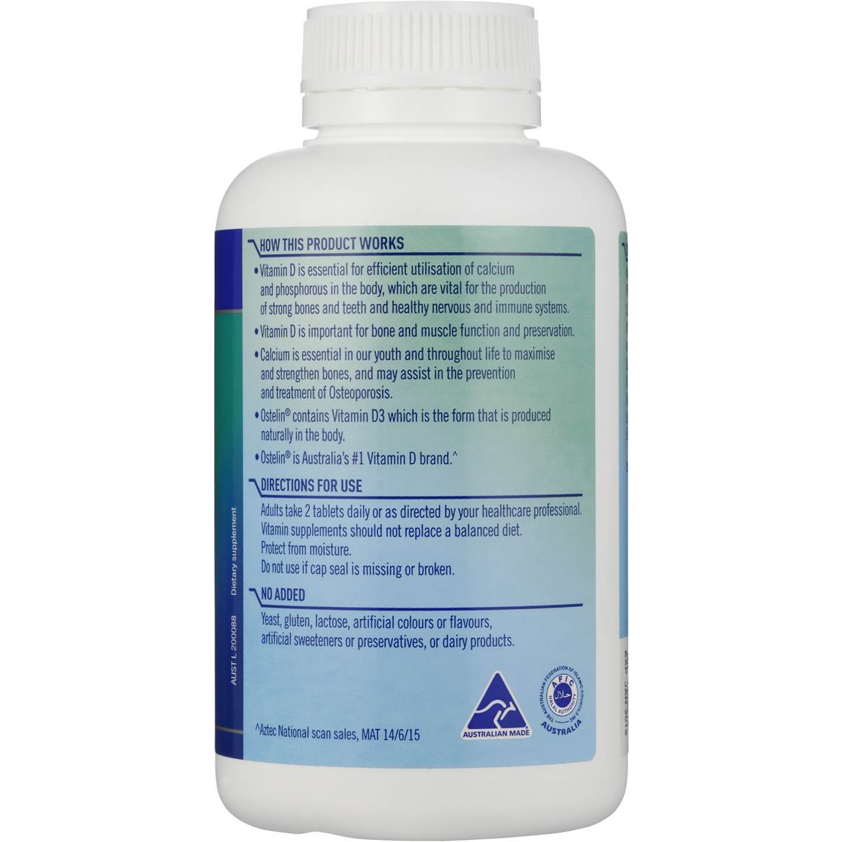 Ostelin Vitamin D & Calcium 180 Capsules Woolworths