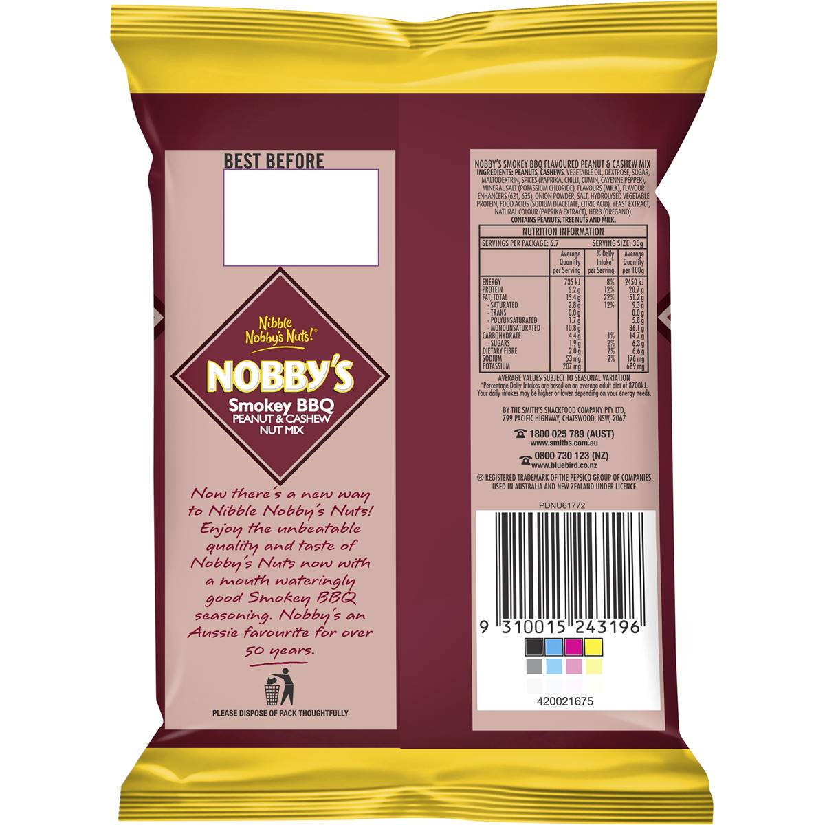 Nobby's Mixed Nuts Smokey Bbq 200g Woolworths