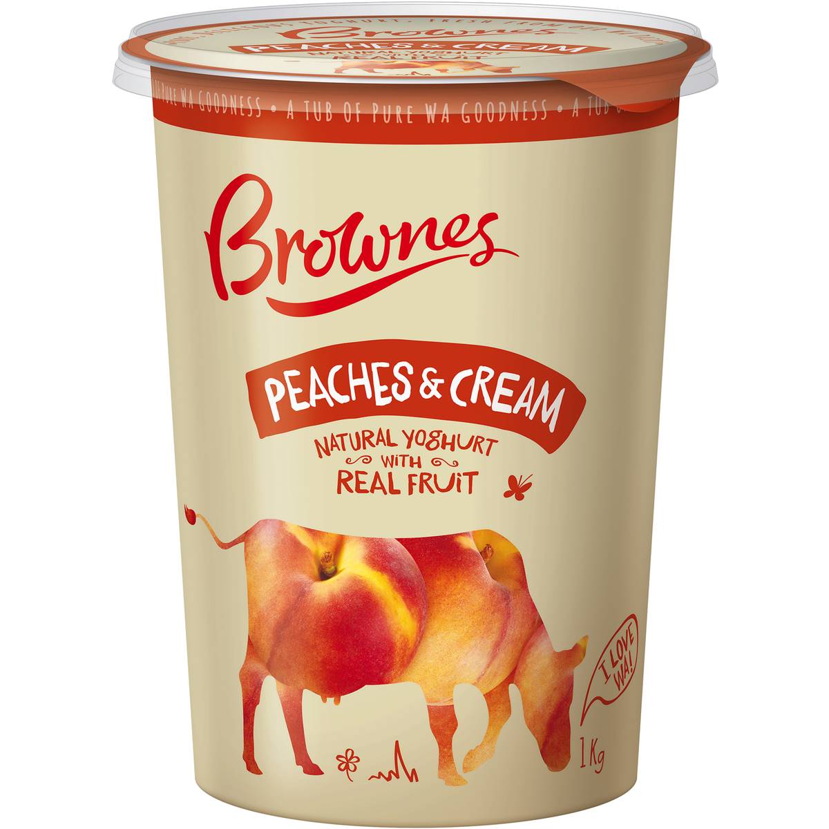 Brownes Natural Yoghurt Peaches 1kg | Woolworths