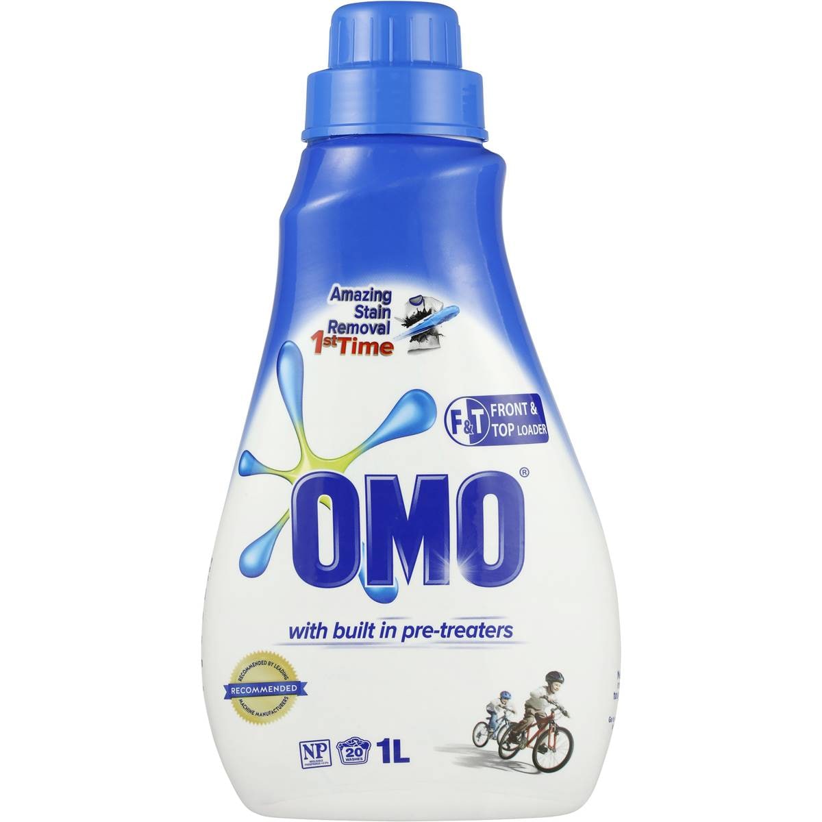 Omo Active Clean Laundry Liquid Detergent Front & Top Loader 1l