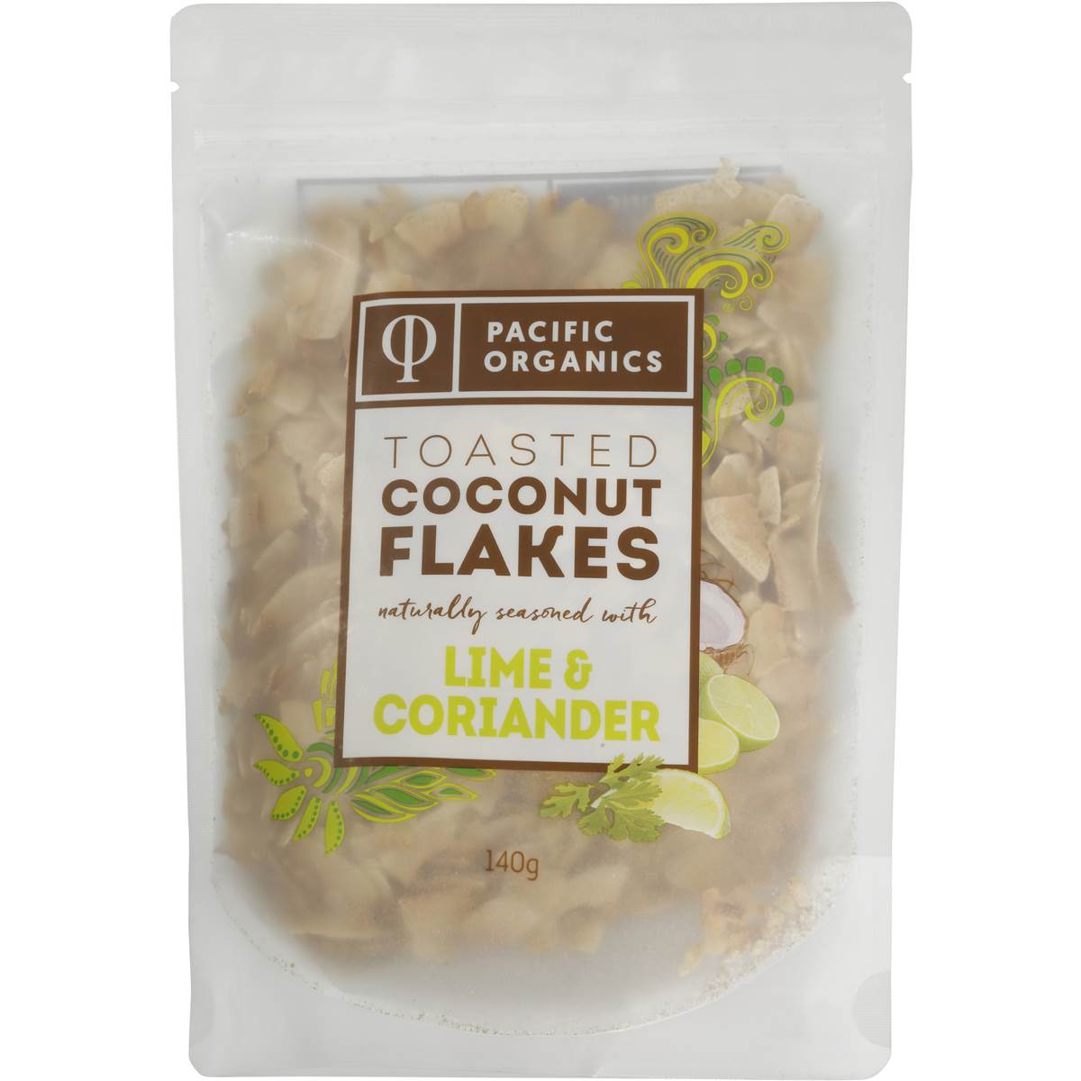 Pacific Organics Toasted Coconut Flakes Lime & Coriander 140g Woolworths