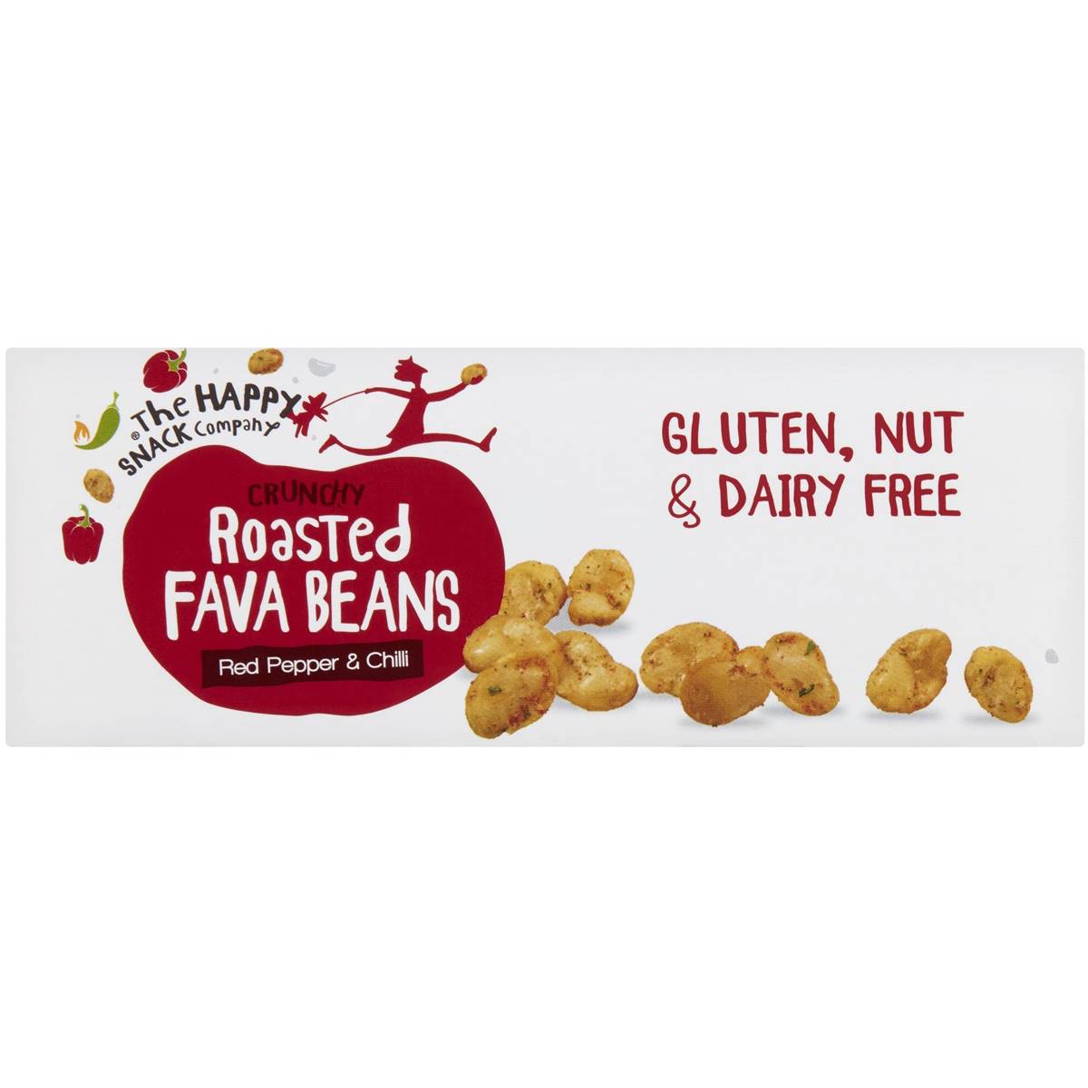 The Happy Snack Company Roasted Fava Beans Red Pepper & Chilli 6 Pack Woolworths