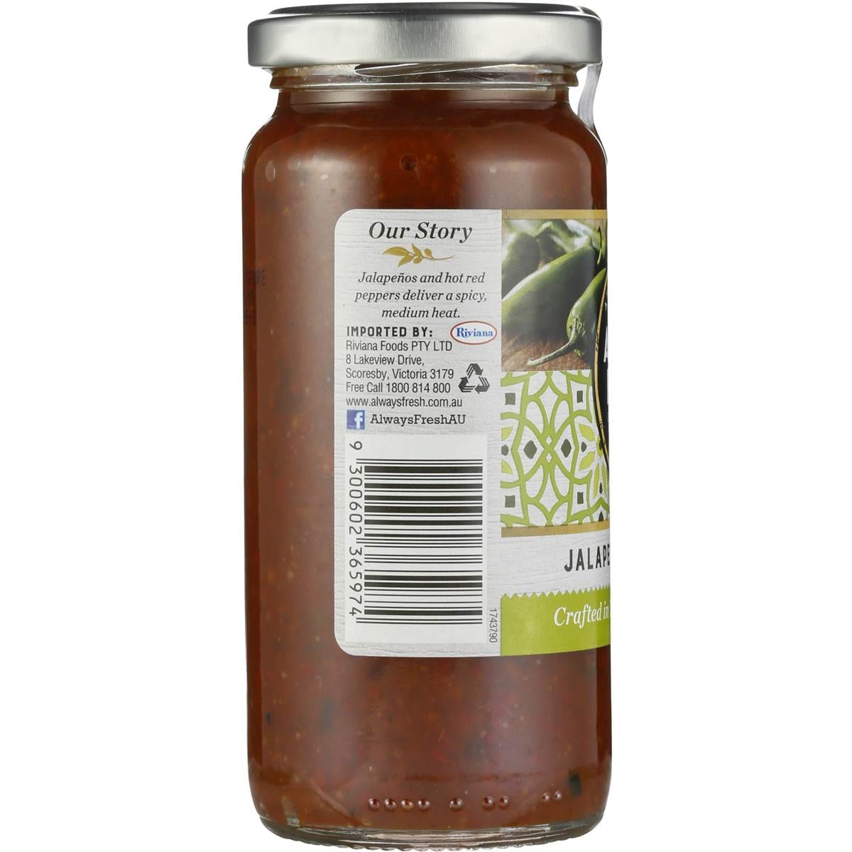 Always Fresh Relish Jalapeno Chilli Jam 245g Woolworths