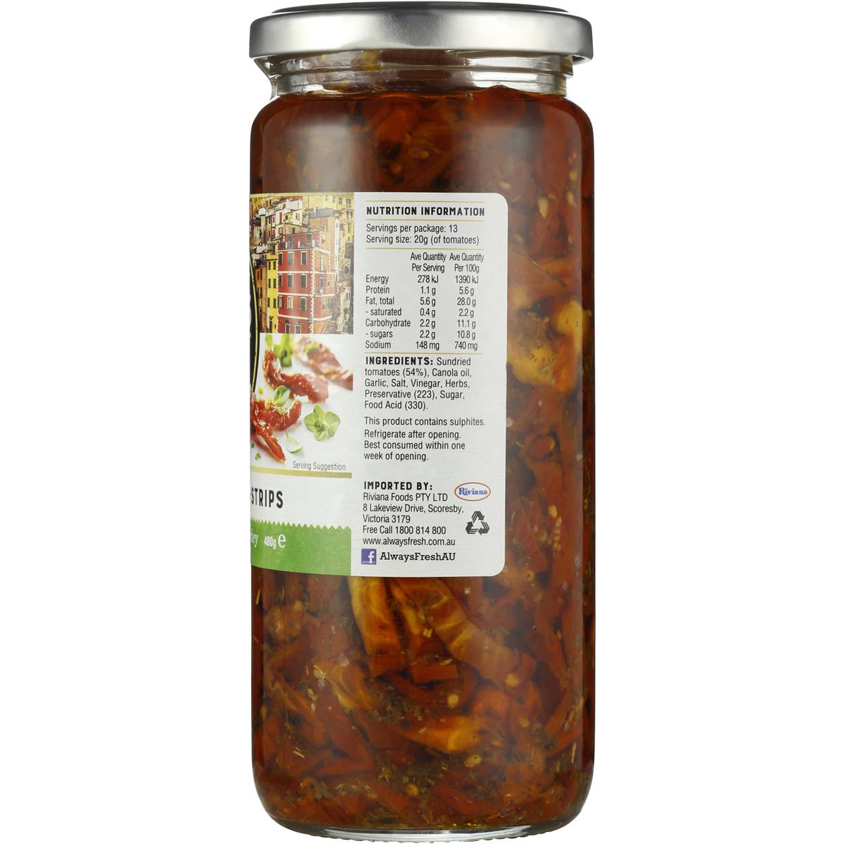 Always Fresh Sundried Tomato Strips 480g Woolworths