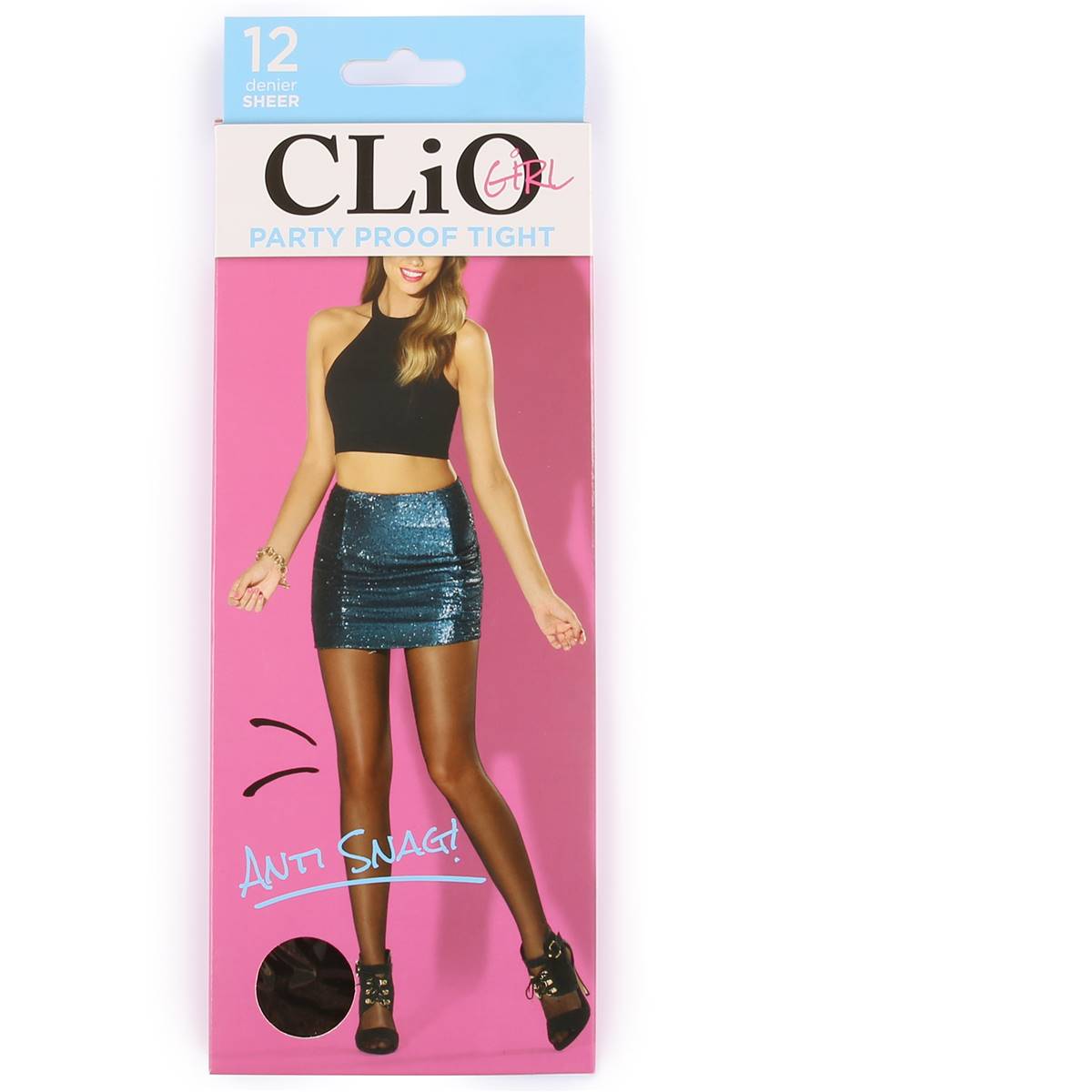 Clio Girl Party Proof Pantyhose Black Tall