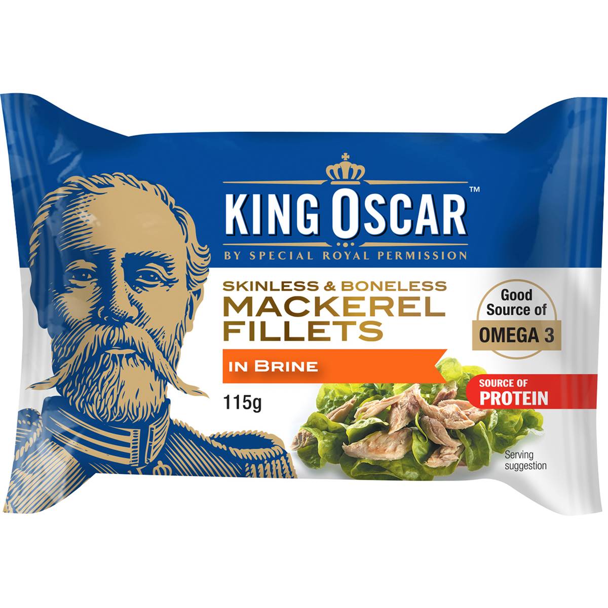King Oscar Mackerel In Brine 115g Woolworths