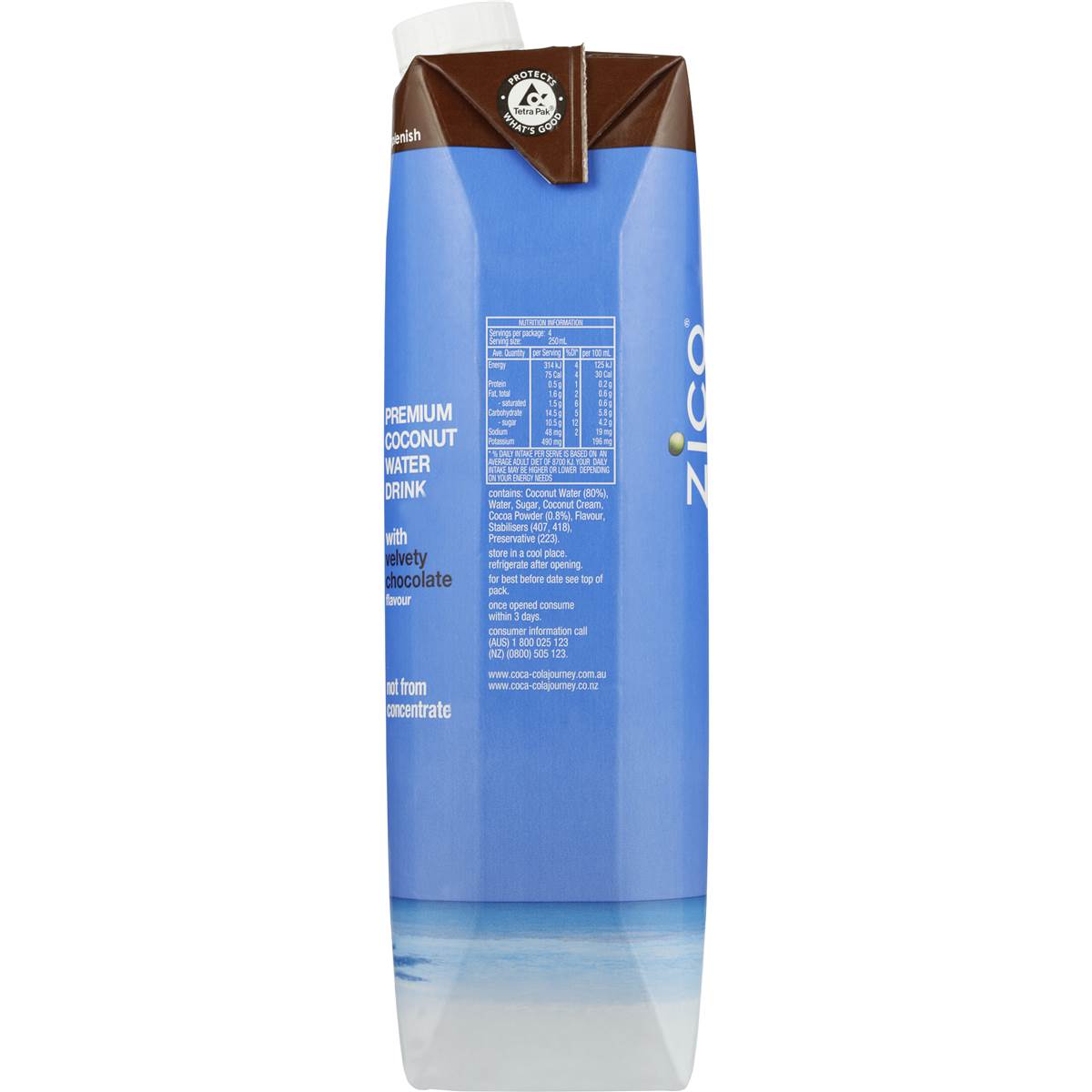 Zico Coconut Water Chocolate 1l Bottle Woolworths