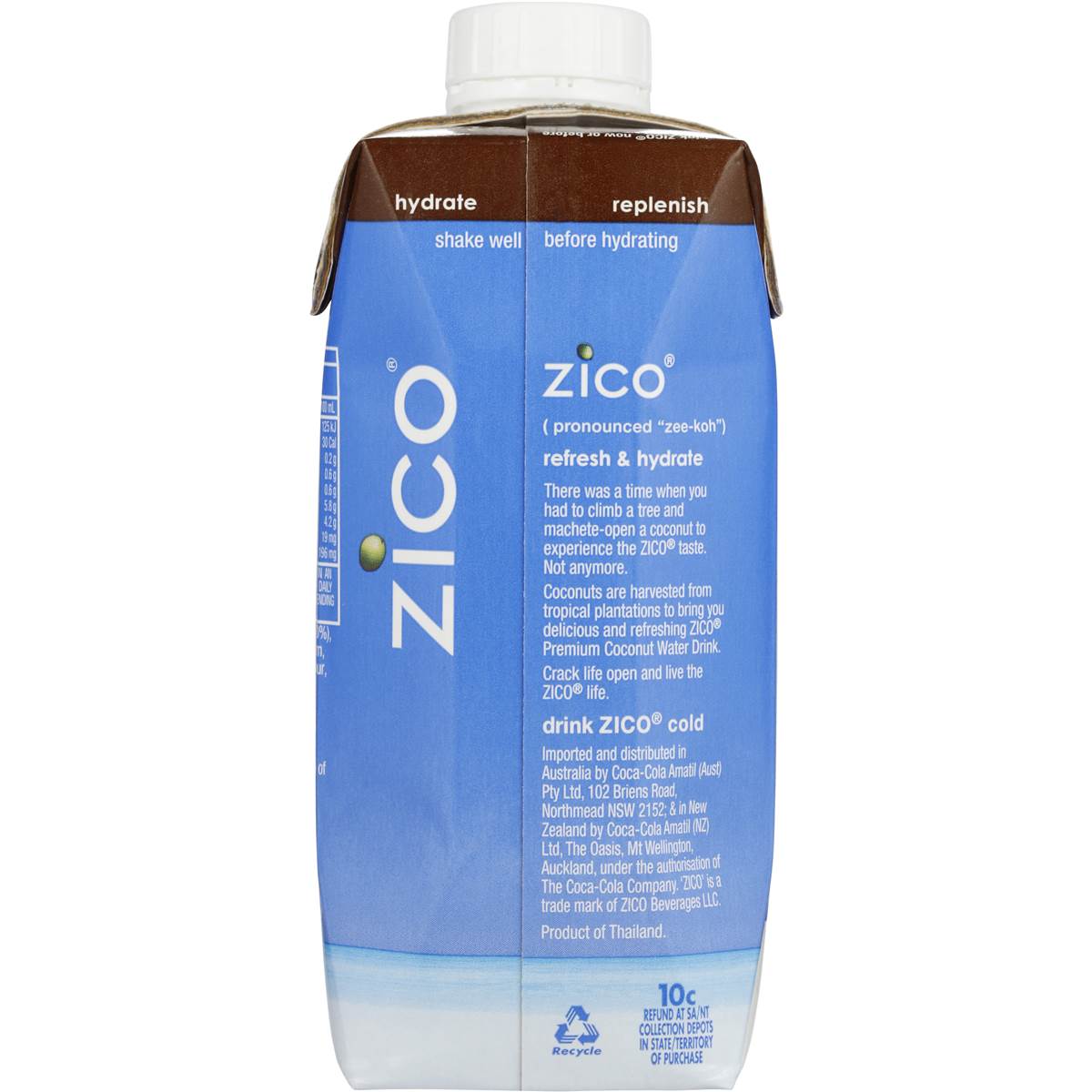 Zico Coconut Water Chocolate 330ml Bottle Woolworths
