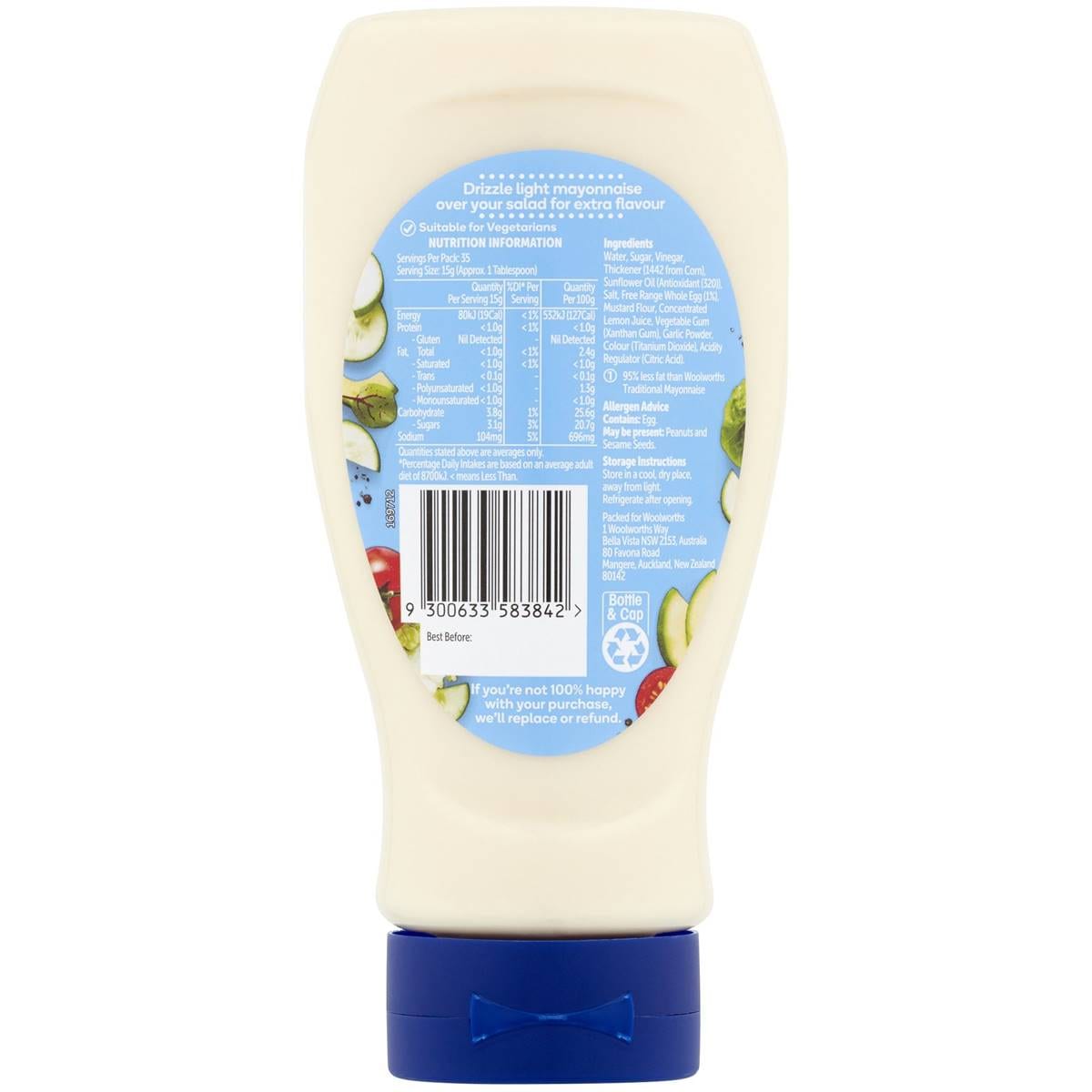 Woolworths Mayonnaise 97 Fat Free 525g Woolworths