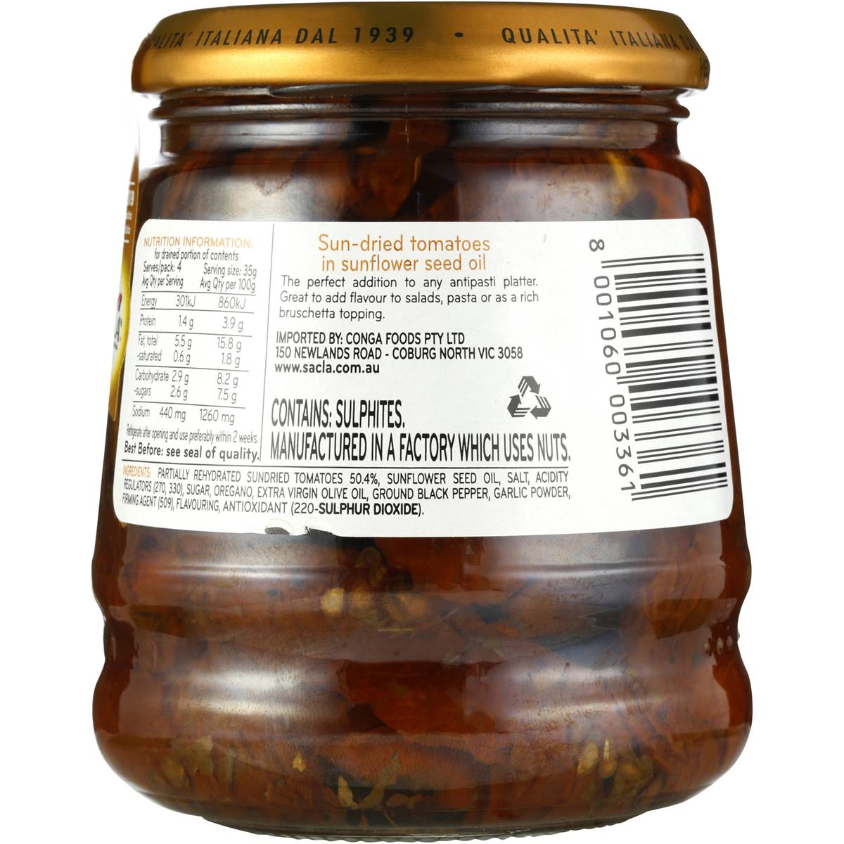 Sacla Sun Dried Tomatoes 280g Woolworths