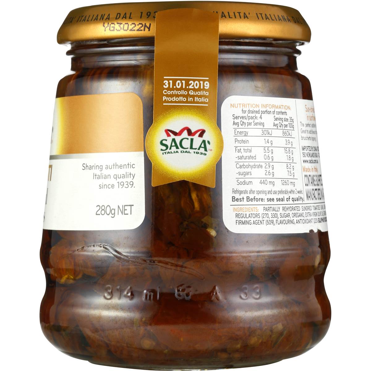 Sacla Sun Dried Tomatoes 280g Woolworths
