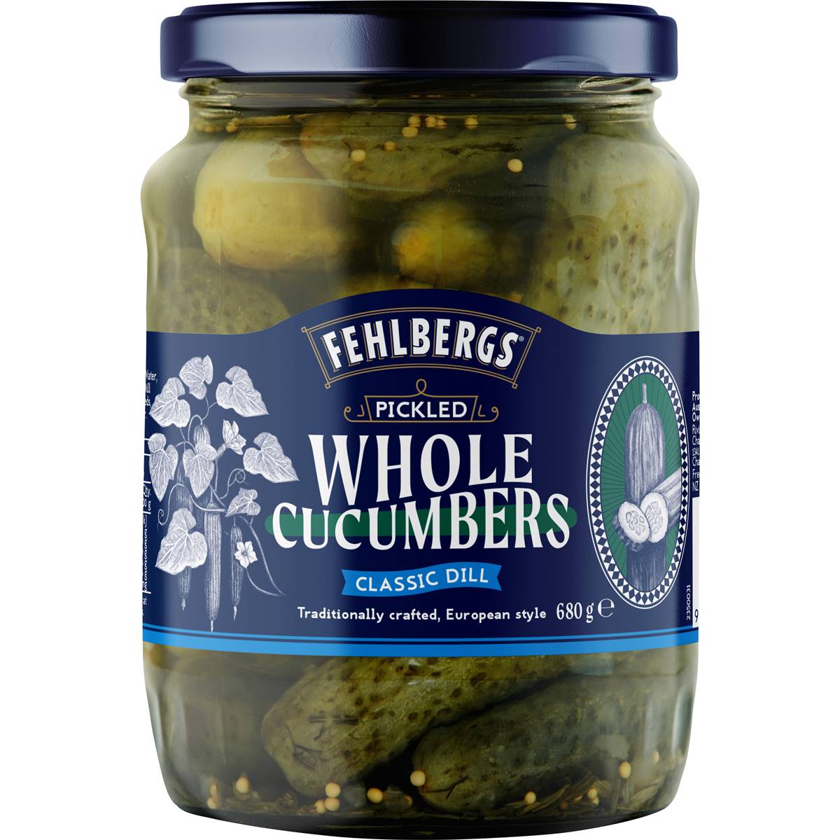 Fehlbergs European Style Dill Pickled Cucumbers 680g Woolworths