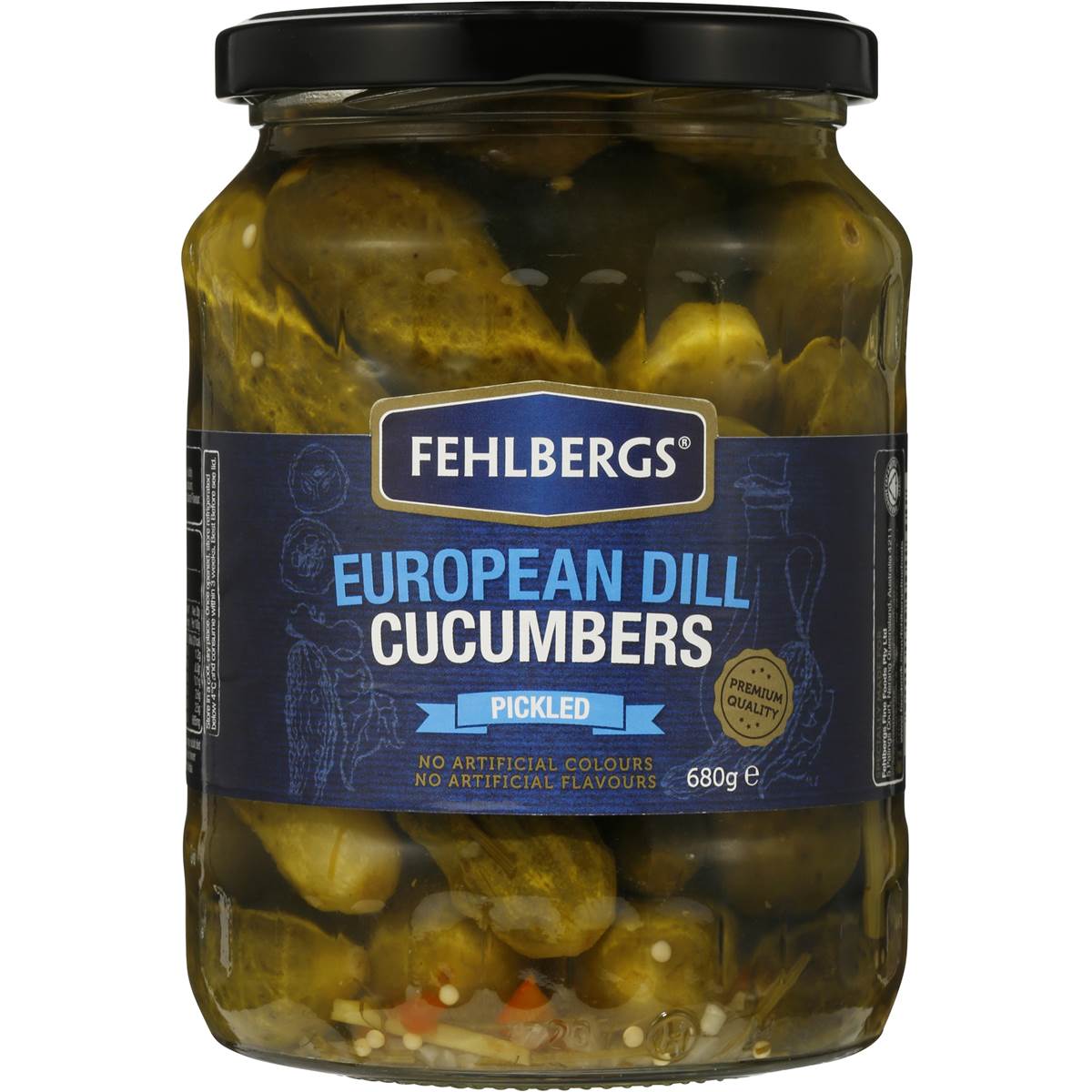 Fehlbergs European Style Dill Pickled Cucumbers 680g Woolworths