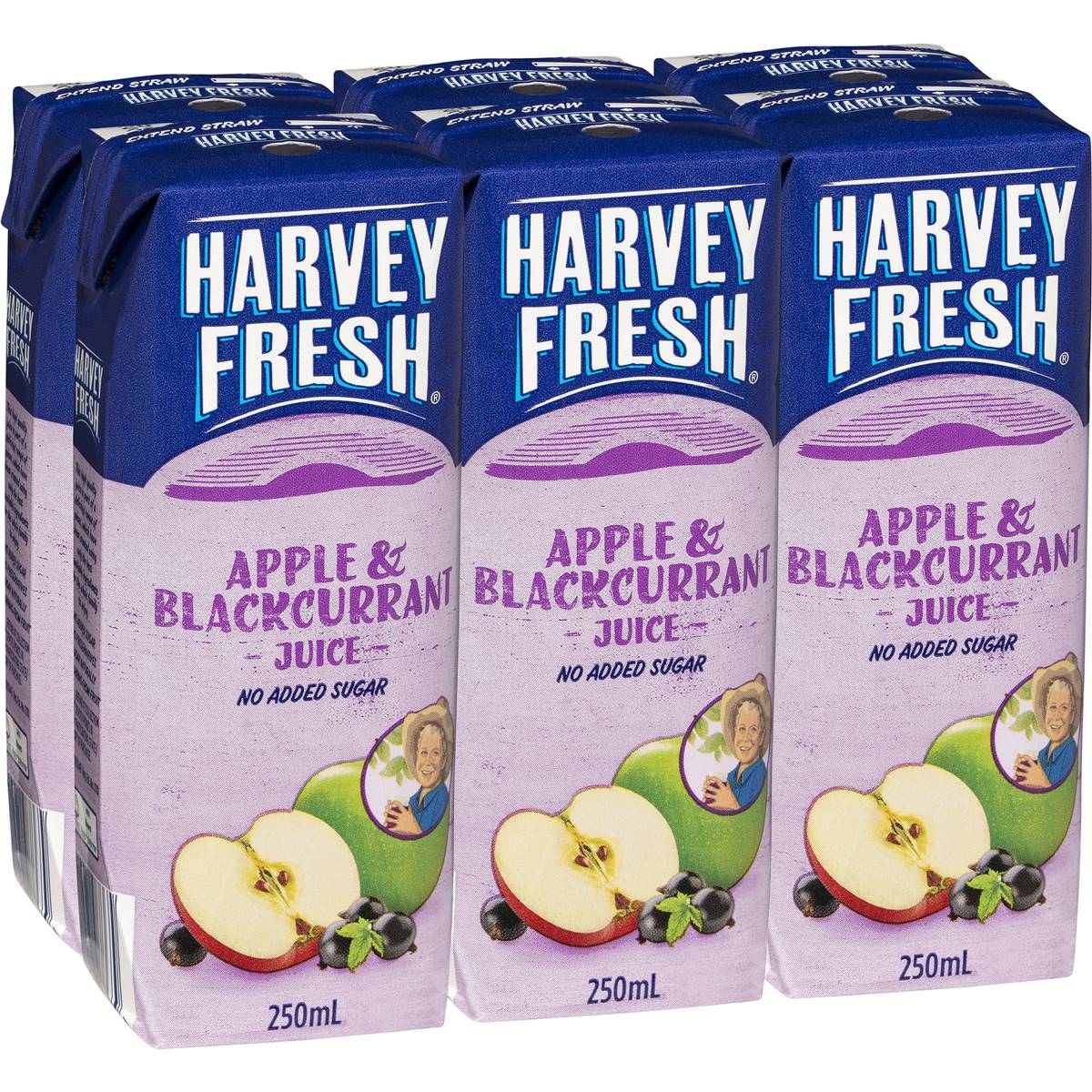 Harvey Fresh Apple & Blackcurrant Juice 250ml X 6 Pack Woolworths