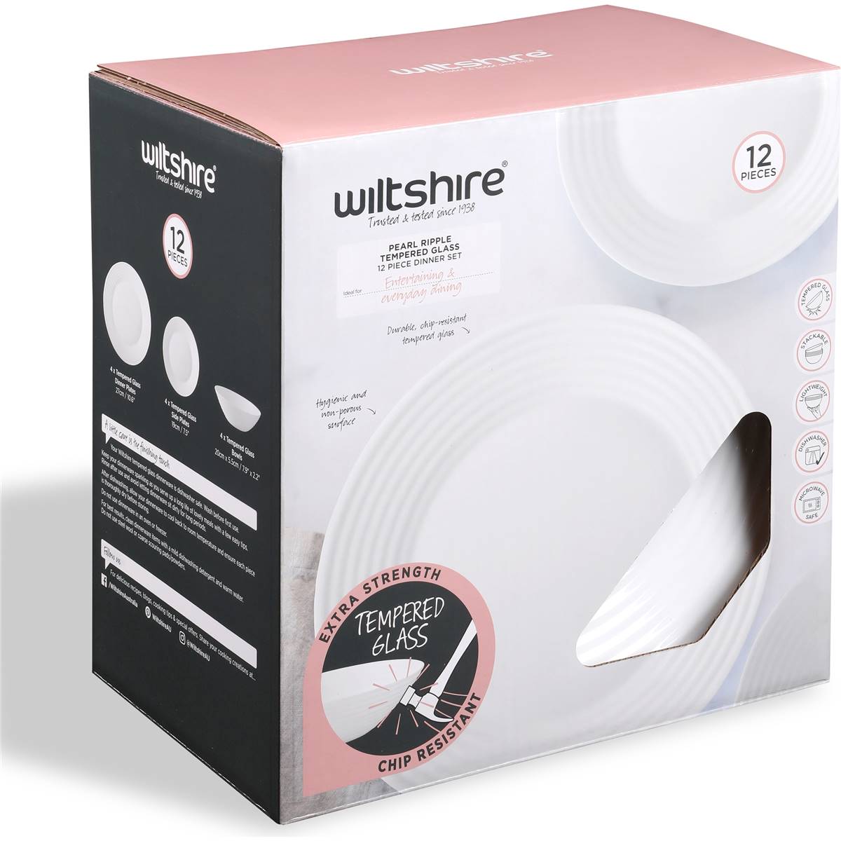 Wiltshire Pearl Ripple 12 Piece Dinner Set Each Woolworths
