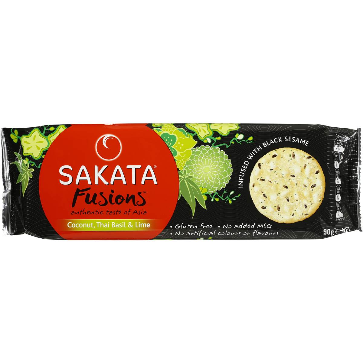 Sakata Fusions Rice Crackers Coconut, Thai Basil & Lime 90g Woolworths