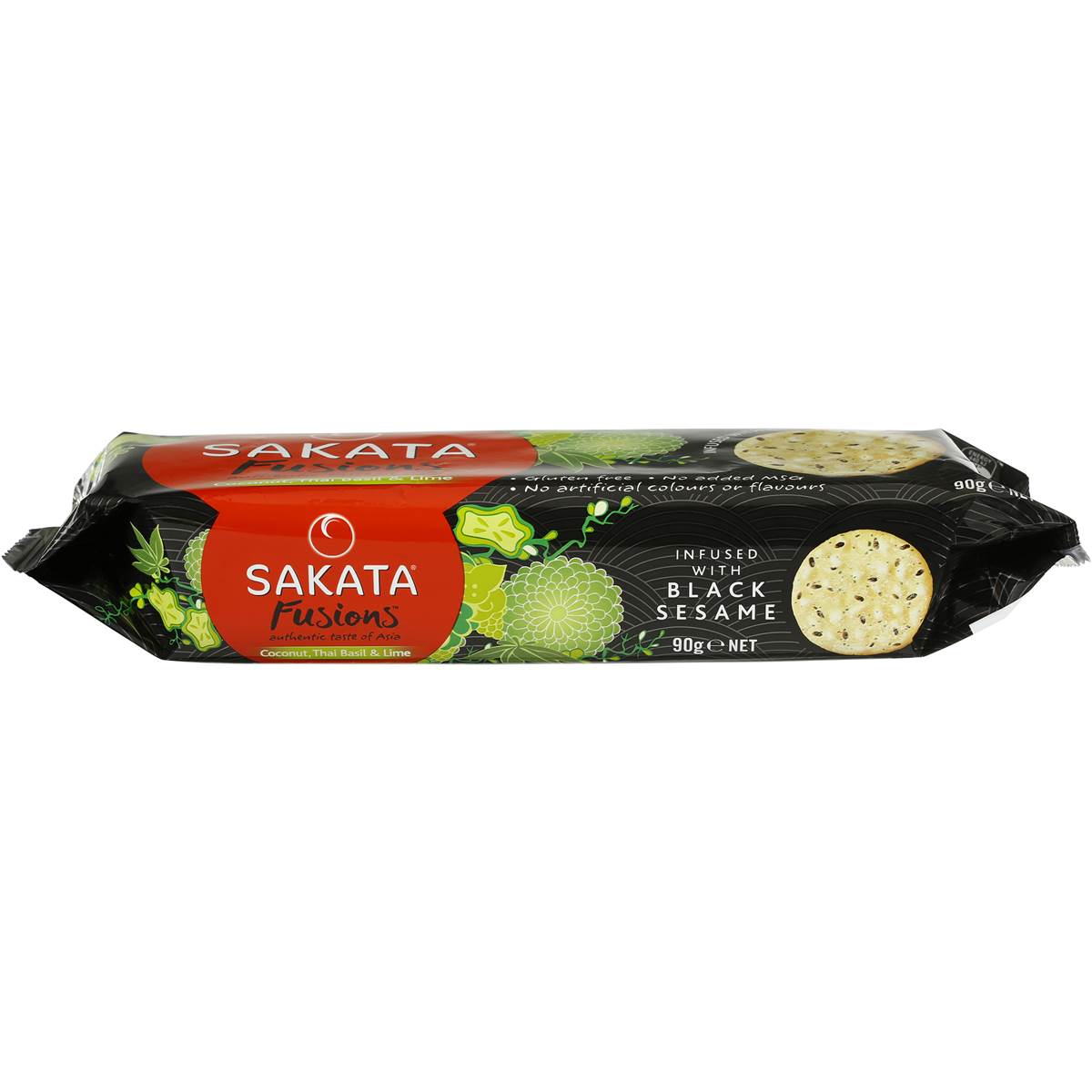 Sakata Fusions Rice Crackers Coconut, Thai Basil & Lime 90g Woolworths