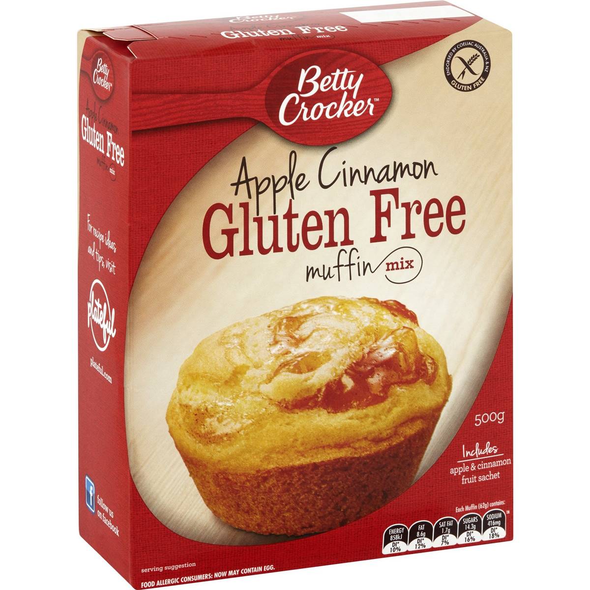Betty Crocker Gluten Free Apple Cinnamon Muffin Mix 500g Woolworths