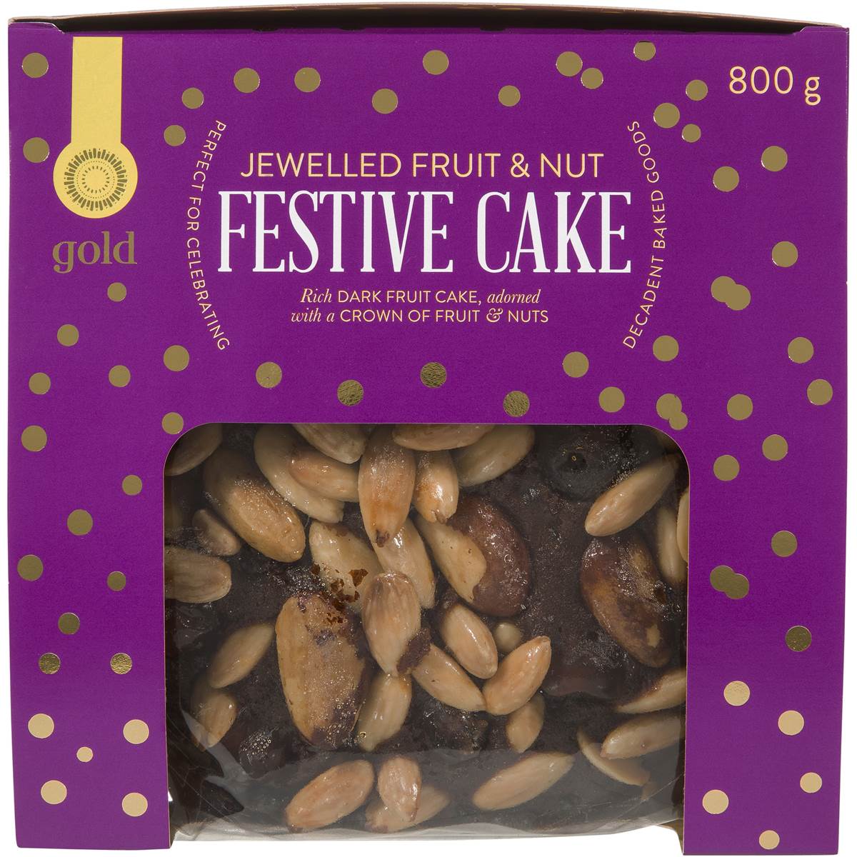 Gold Jewelled Fruit & Nut Festive Cake 800g Woolworths