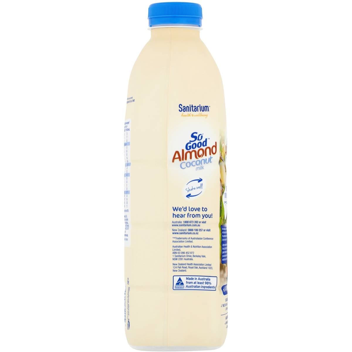 Sanitarium So Good Chilled Unsweetened Almond Coconut Milk 1l Woolworths