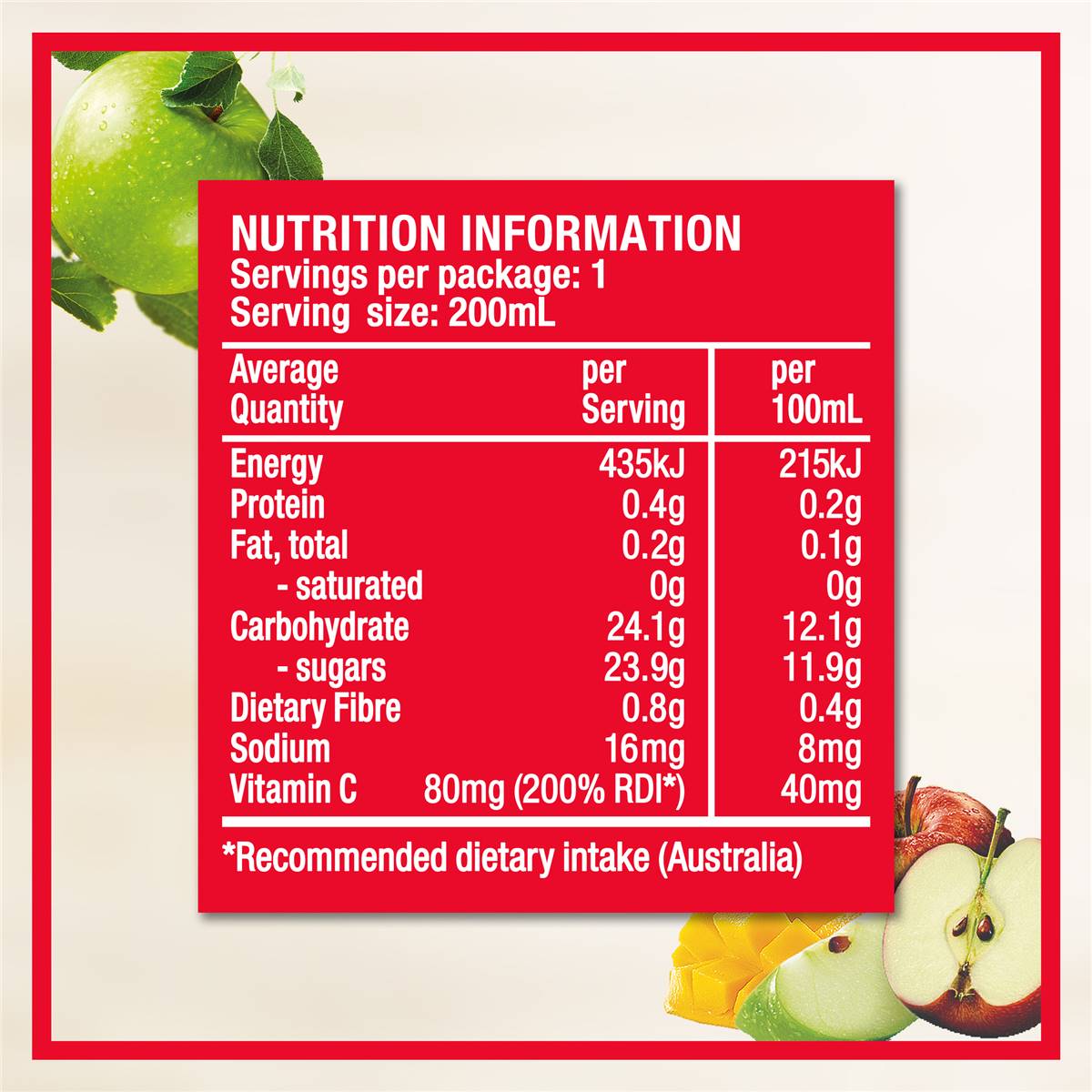 Golden Circle Apple & Mango Juice Poppers No Added Sugar Multipack Juice 200ml X6 Pack Woolworths