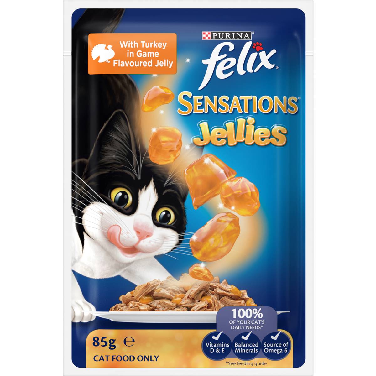 Felix Adult Sensations Jellies Meat Selection Wet Cat Food 85g X12 Pack