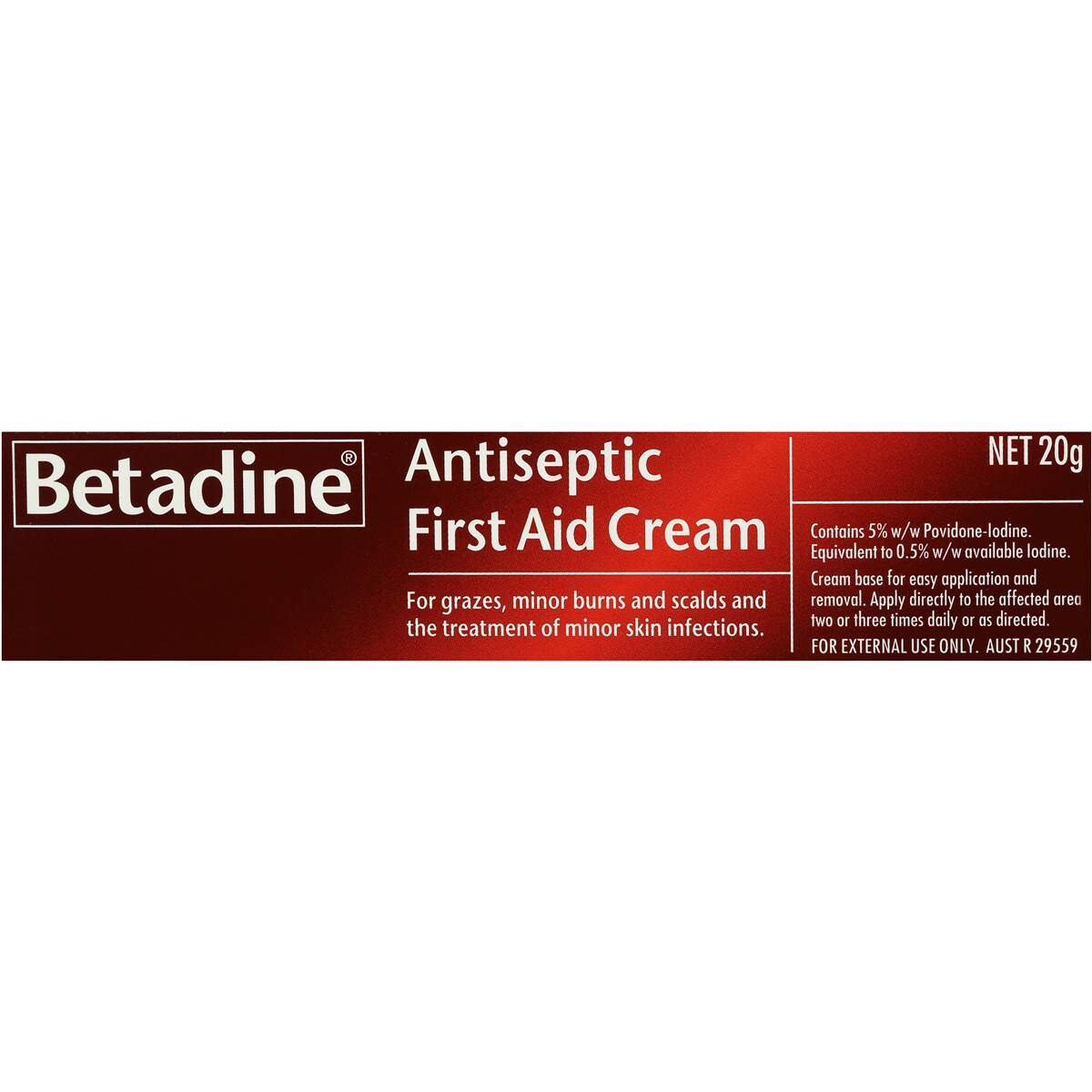 Betadine Antiseptic Cream 20g Woolworths