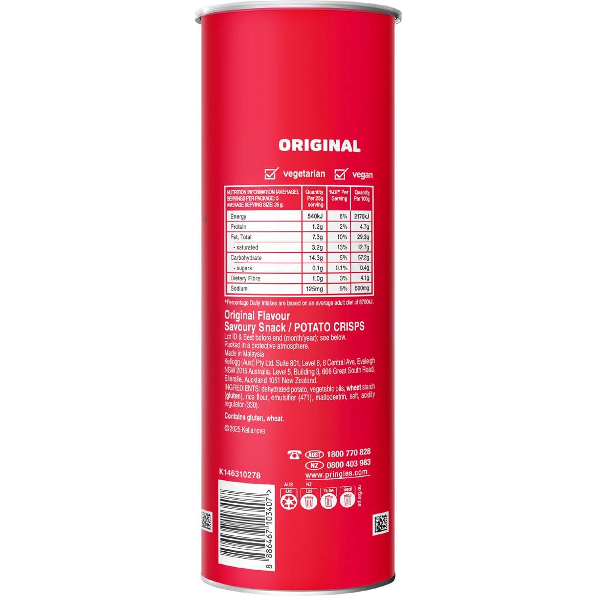 Pringles Original Salted Potato Chips 134g Woolworths