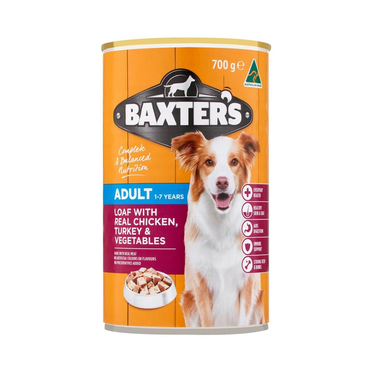 Baxter's Dog Food Loaf Chicken, Turkey & Veg 700g Woolworths