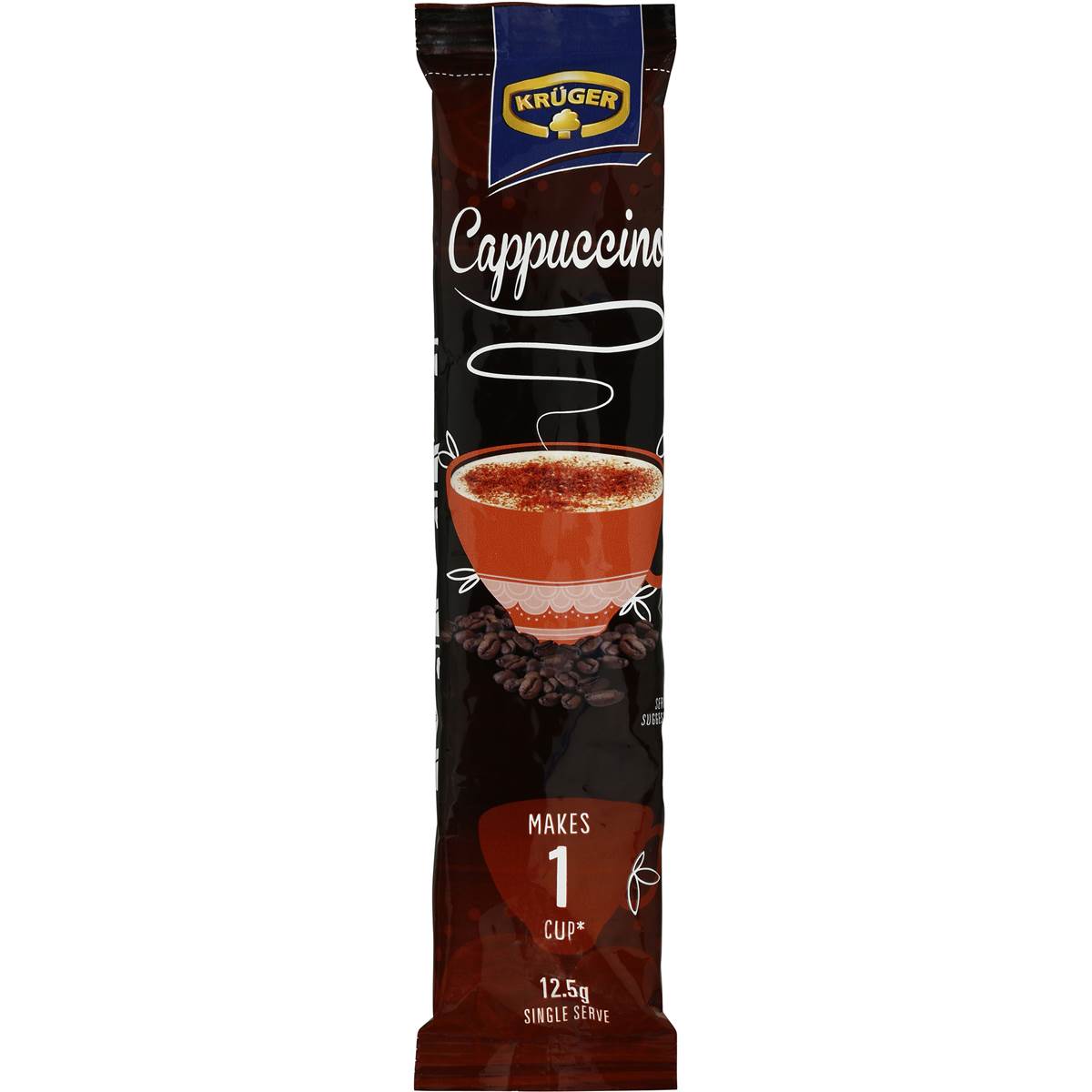 Kruger Coffee Sachets Cappuccino 12.5g Single Woolworths