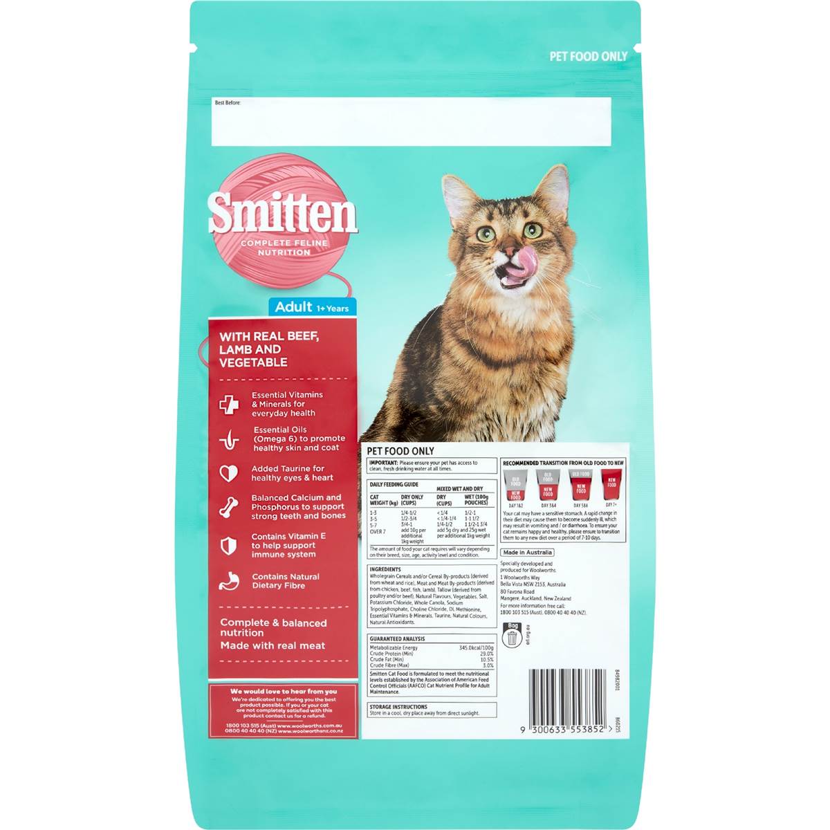Smitten Cat Food Beef Lamb & Vegetables 1kg Woolworths