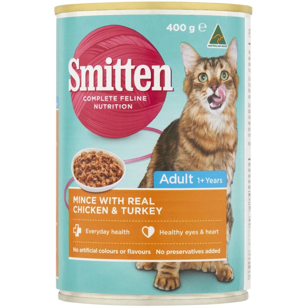 Smitten Cat Food Mince Chicken & Turkey 400g Woolworths