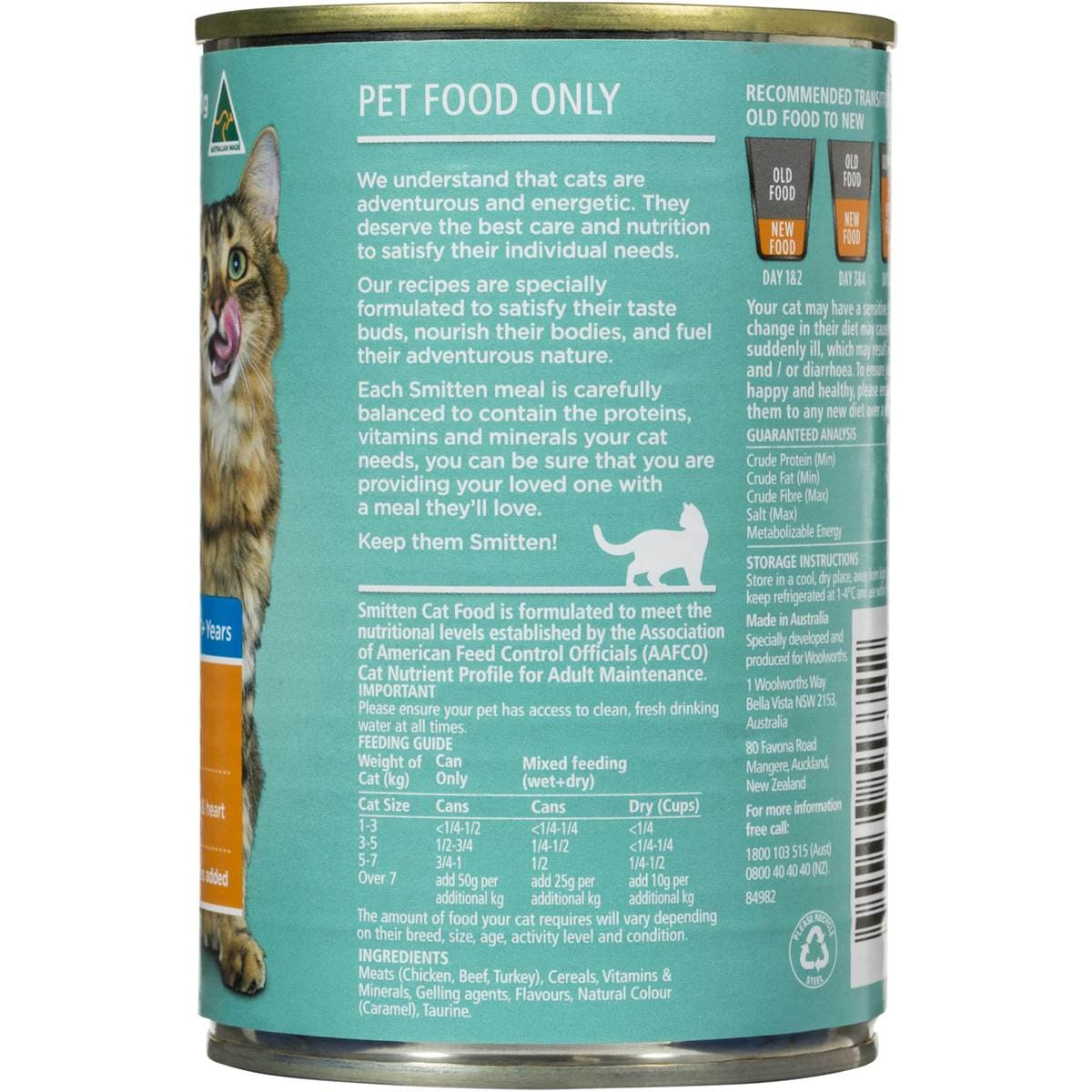 Smitten Cat Food Mince Chicken & Turkey 400g Woolworths