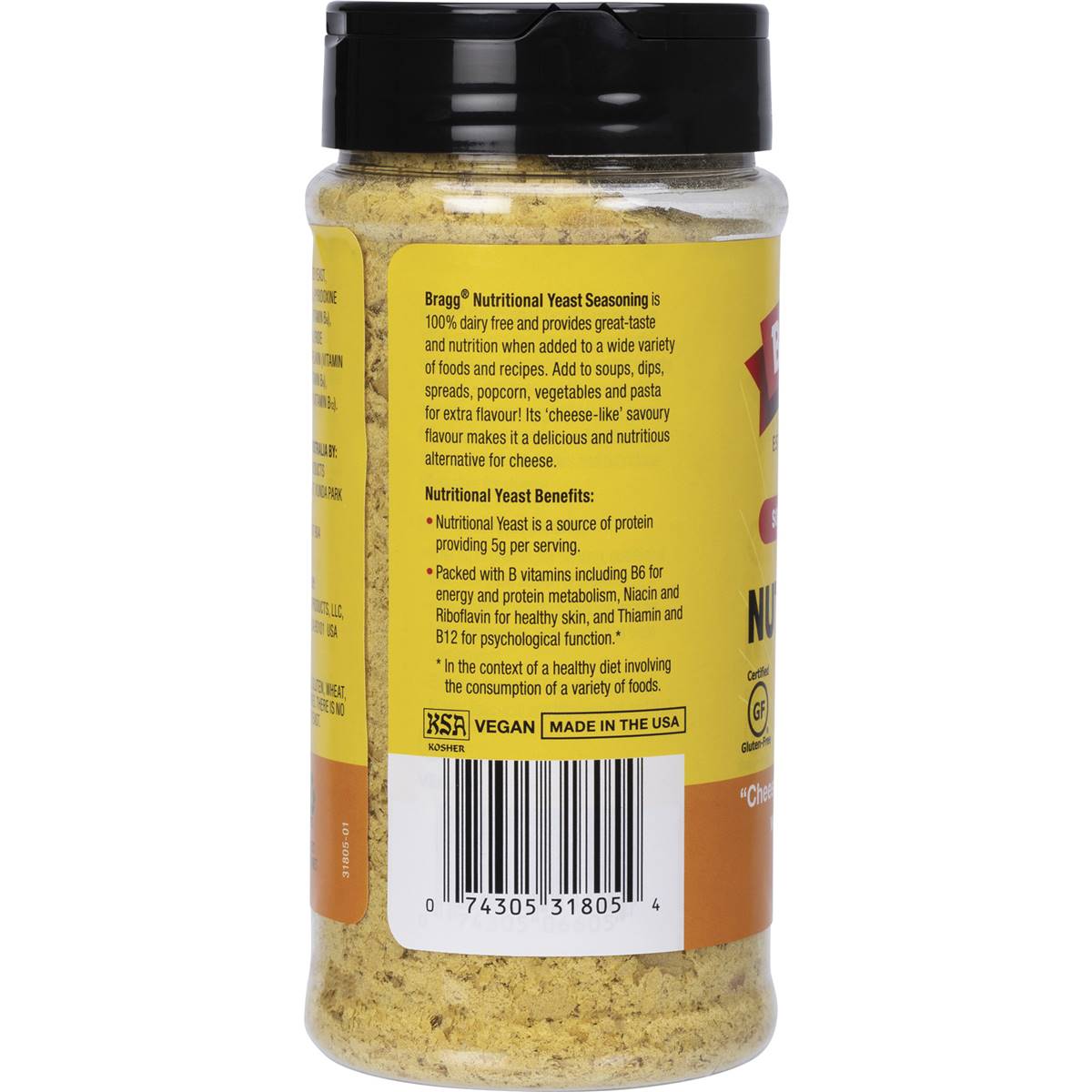 Bragg Nutritional Yeast Cheesy Savoury Seasoning 127g | Woolworths