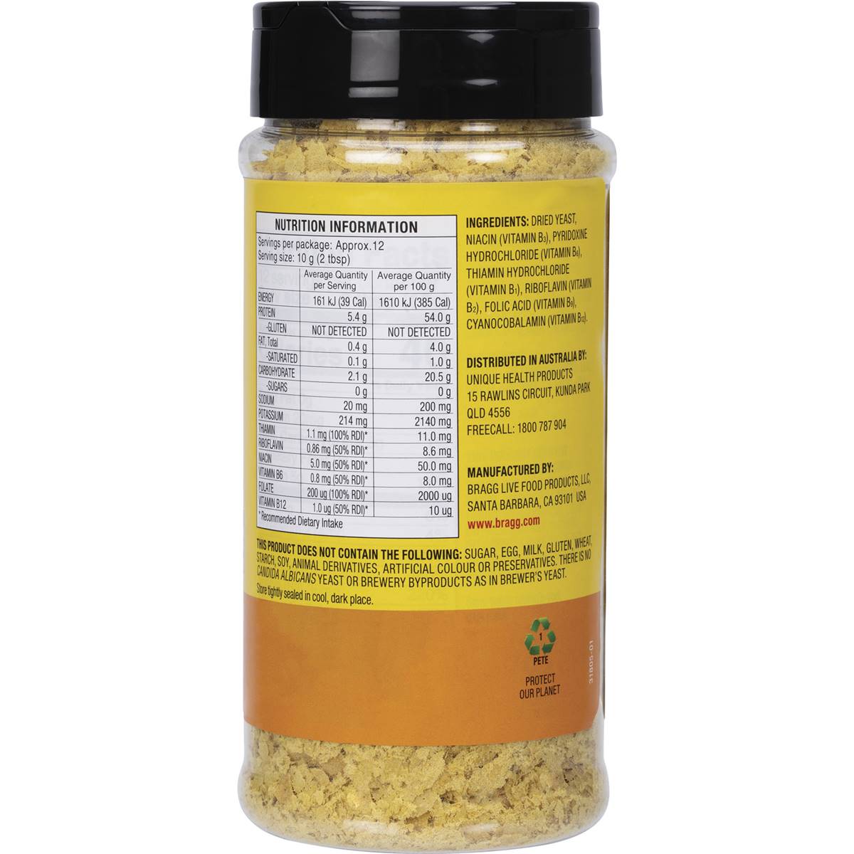 Bragg Nutritional Yeast Cheesy Savoury Seasoning 127g | Woolworths