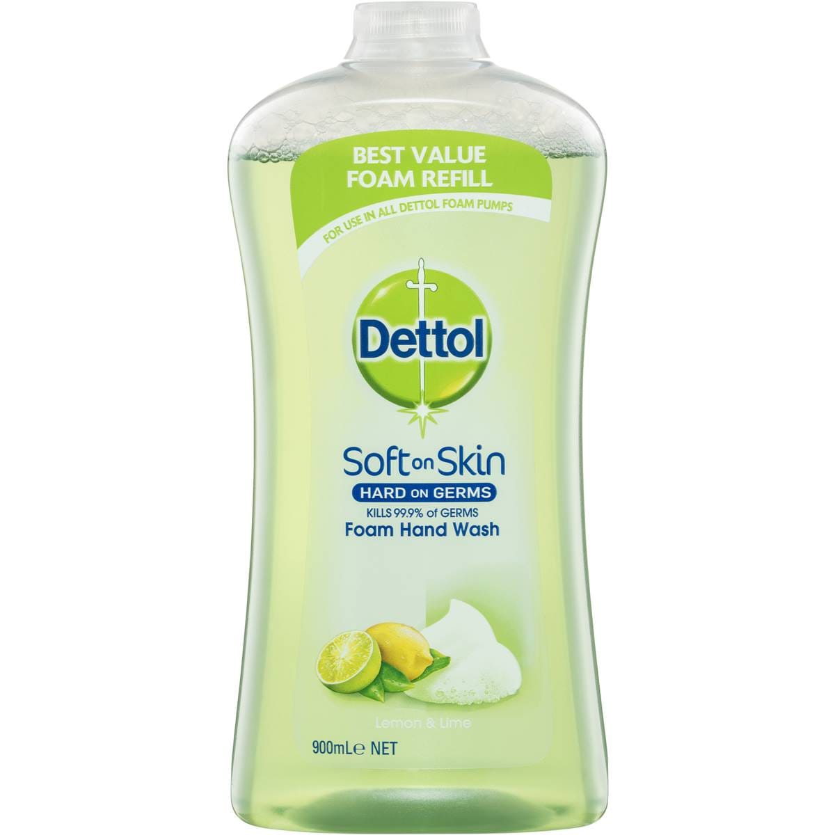 Dettol Antibacterial Foam Hand Wash Refill Lemon And Lime 900ml