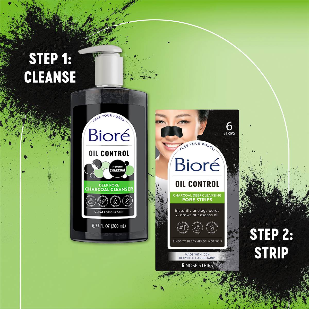 Biore Deep Cleansing Charcoal Pore Strip 6 Pack Woolworths