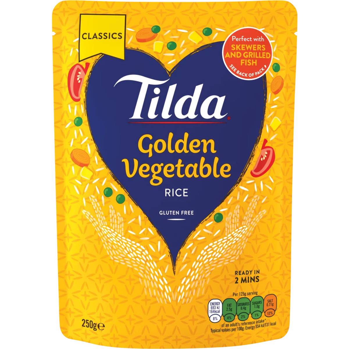Tilda Microwave Golden Vegetable Rice 250g Woolworths