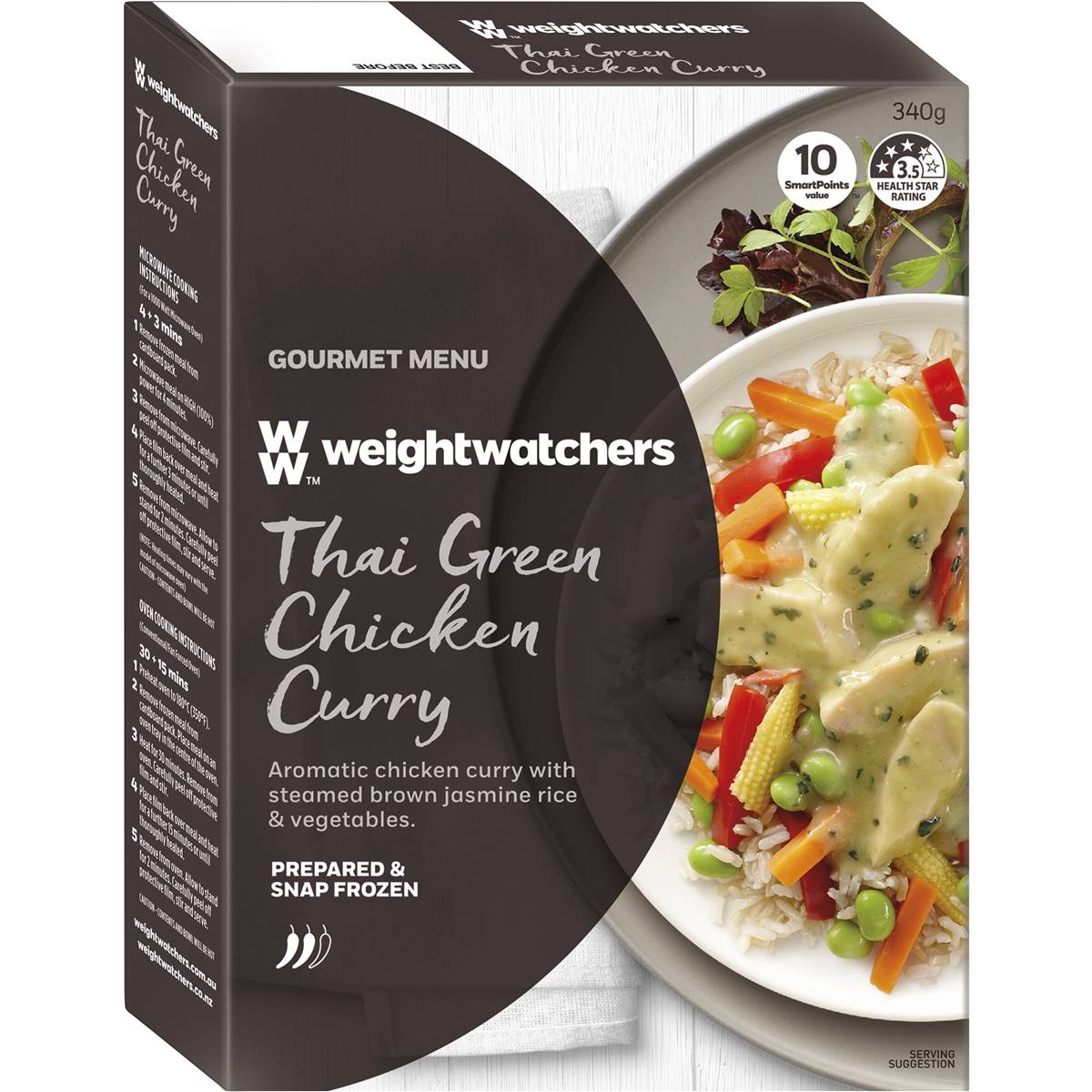 Weight Watchers Frozen Meal Thai Green Chicken Curry 340g Woolworths