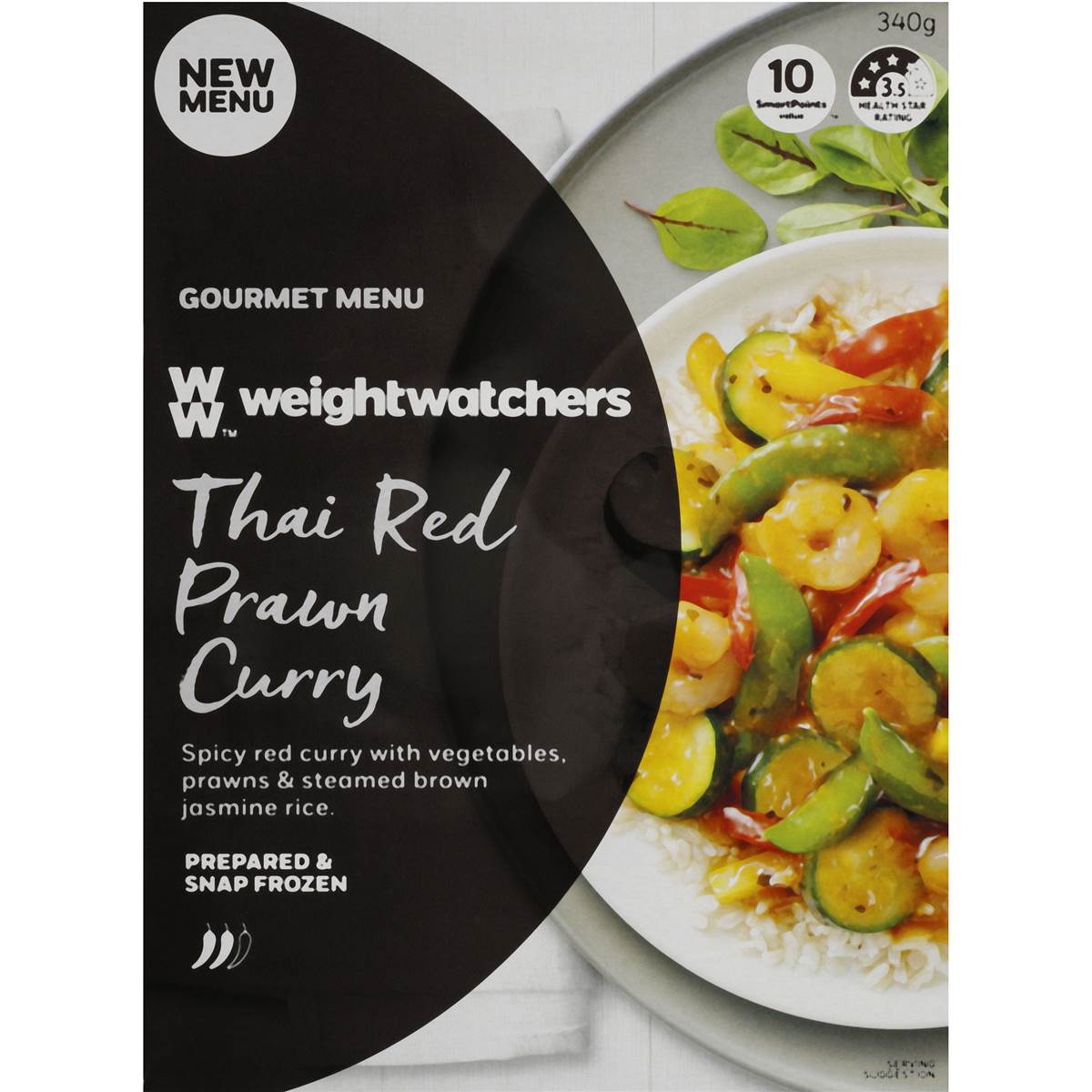Weight Watchers Frozen Meal Thai Red Prawn Curry 340g Woolworths