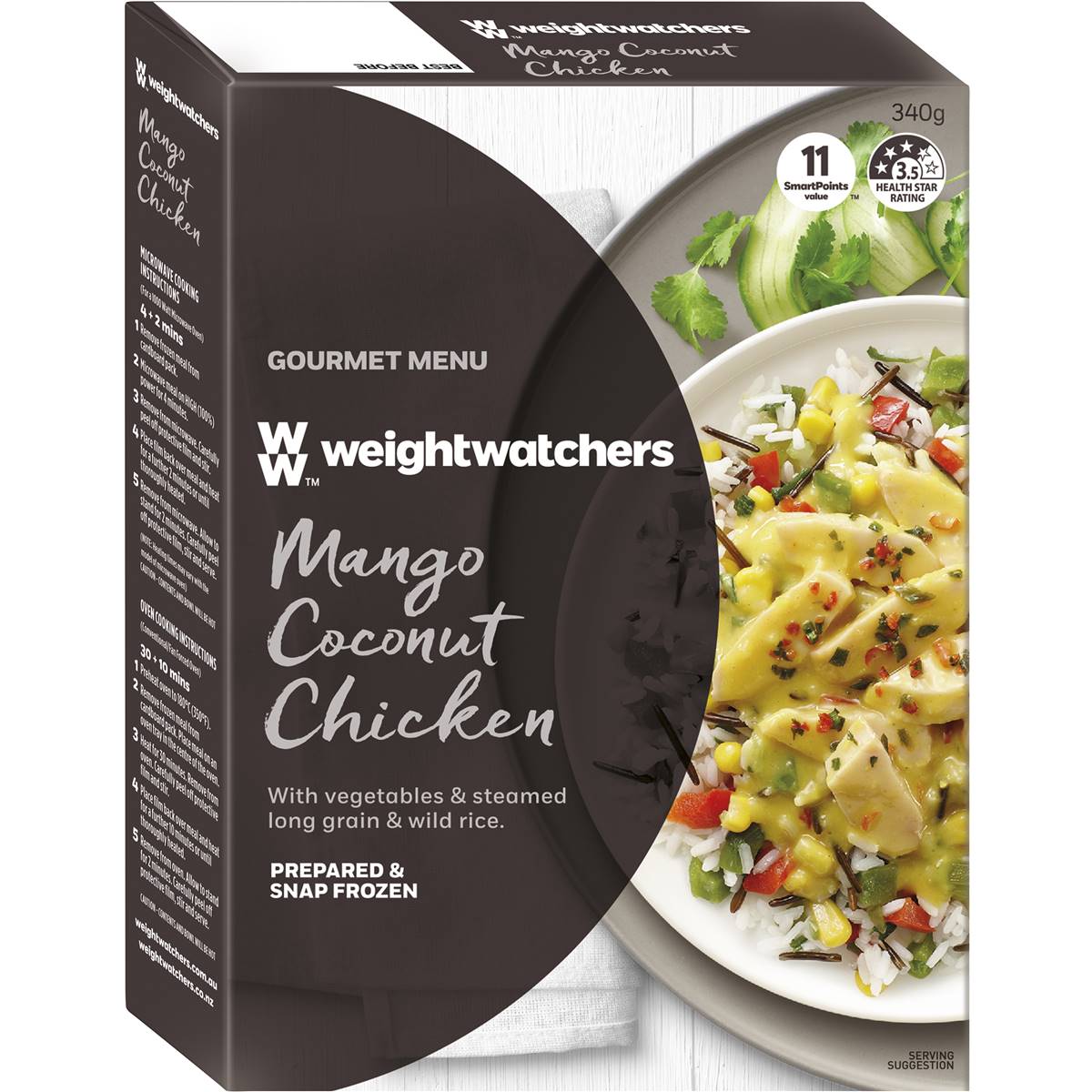 Weight Watchers Frozen Meal Mango Coconut Chicken 340g Woolworths